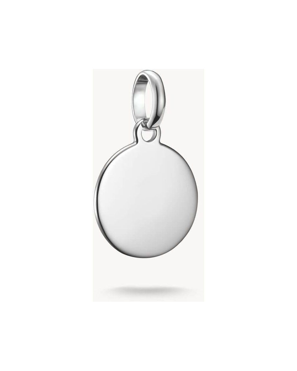 Pendentif médaille Connect Charm en argent recyclé, design épuré pour personnalisation sur bijoux.
