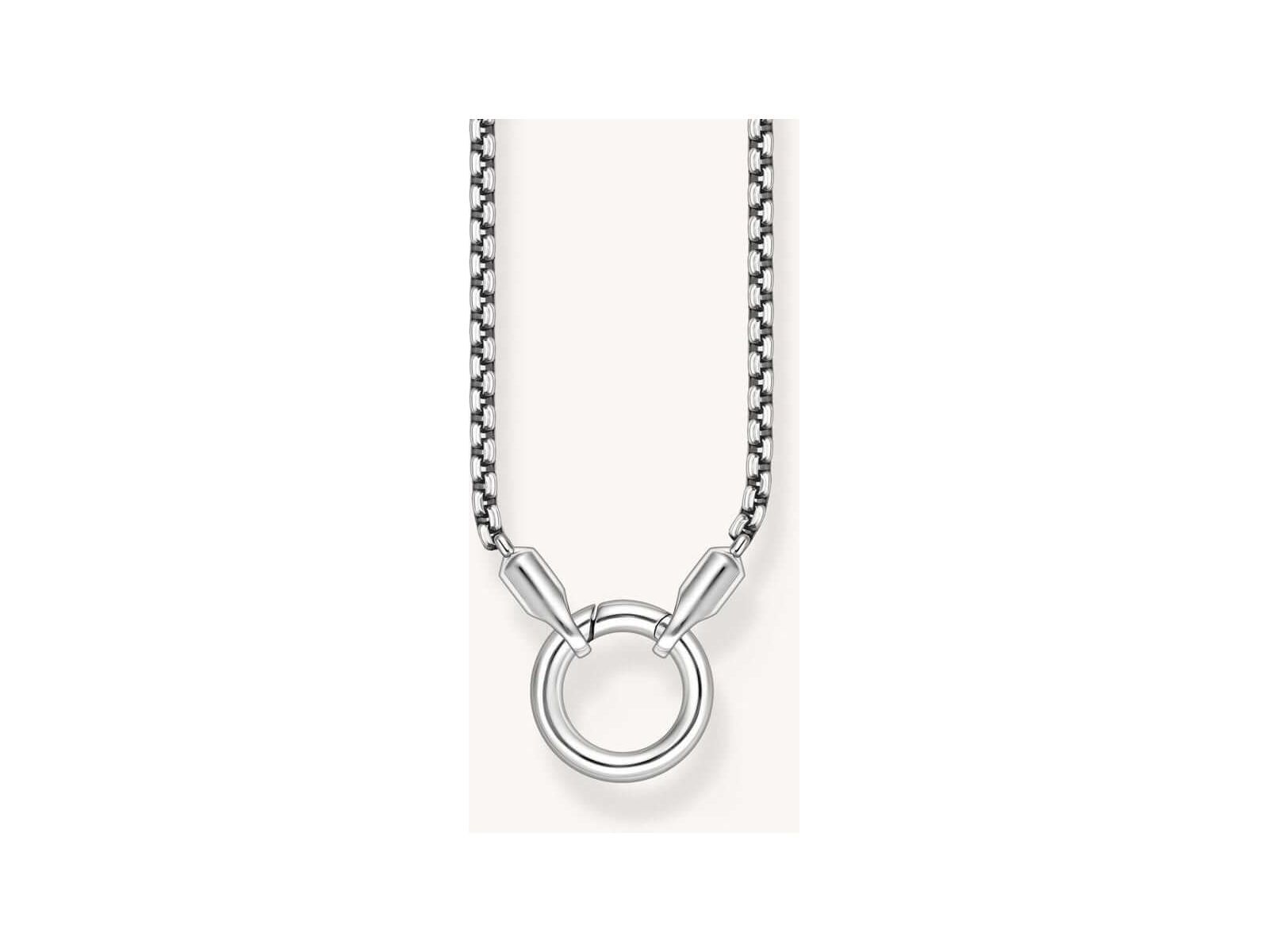 Collier vénitien 2,7 mm en argent noirci avec fermoir rond, 60 cm, élégant et minimaliste.