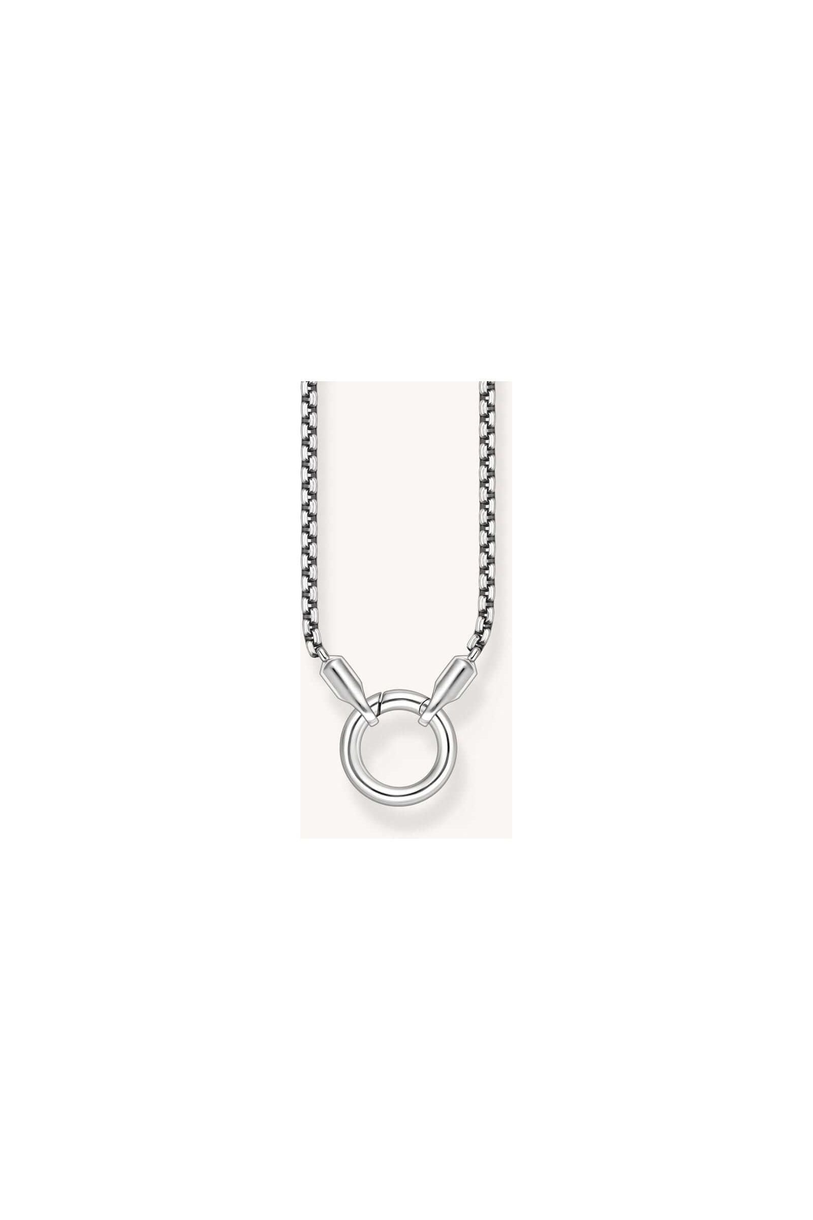 Collier vénitien 2,7 mm en argent noirci avec fermoir rond, 60 cm, élégant et minimaliste.