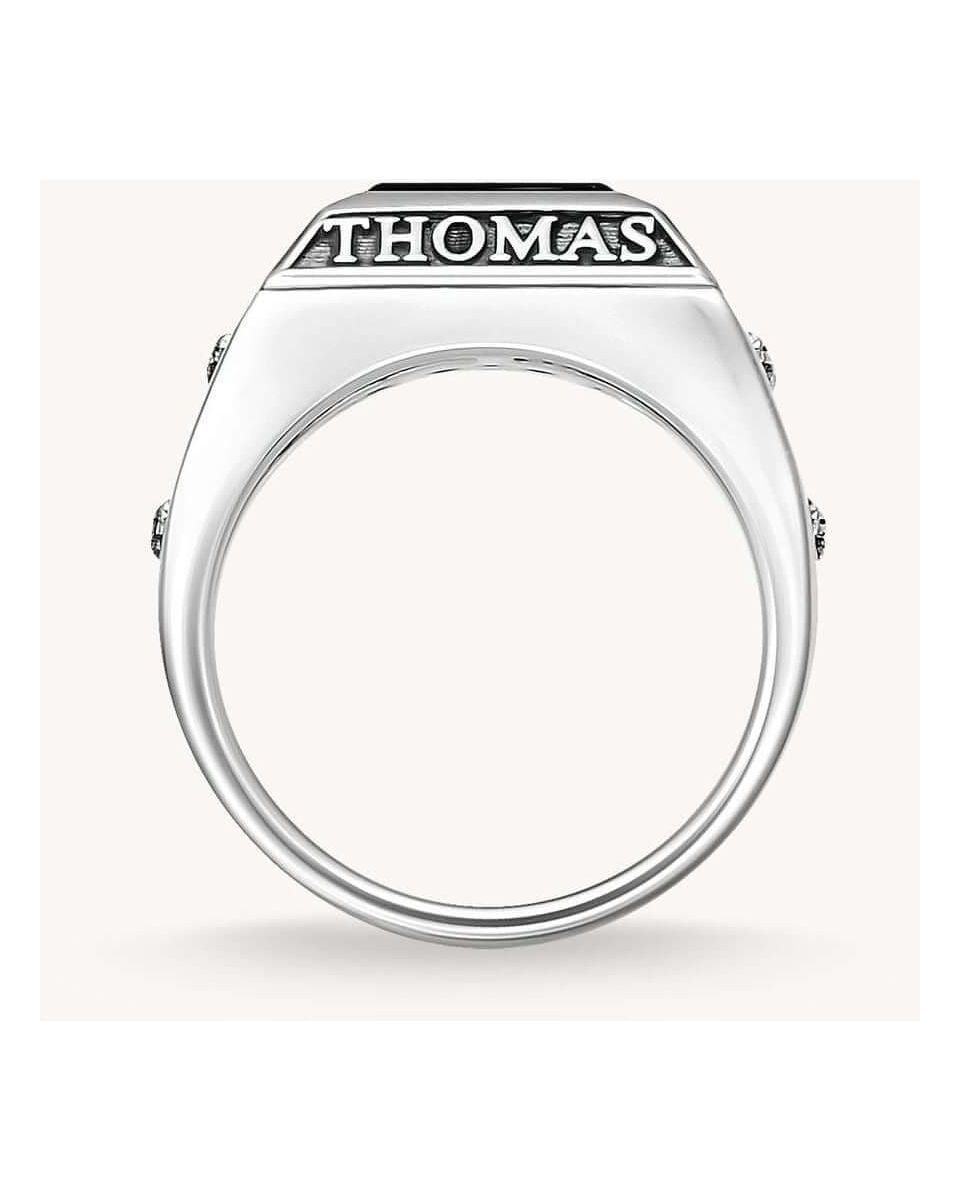 Bague collège ring by THOMAS SABO featuring a sleek silver design with engraved logo and classic aesthetic.