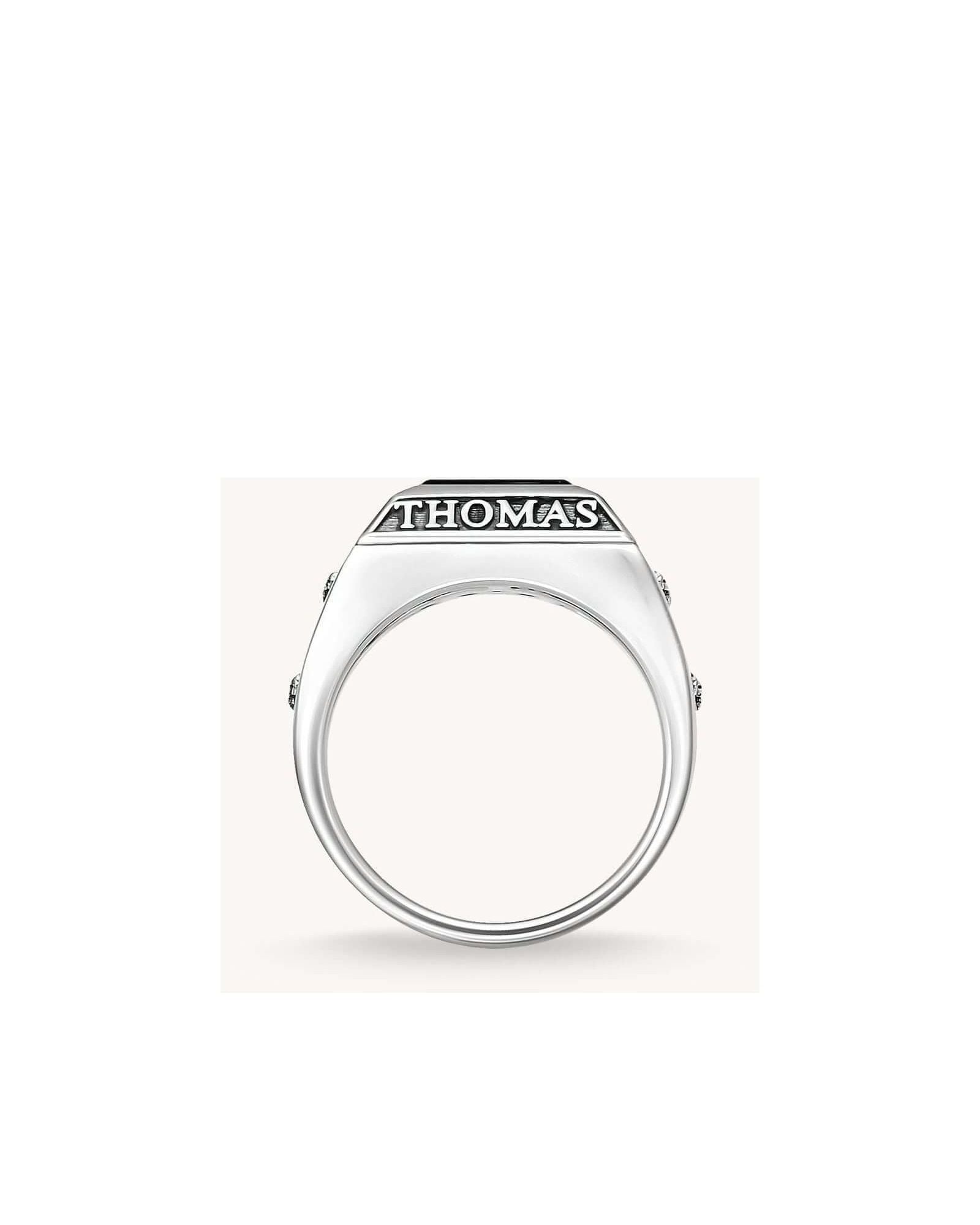 Bague collège ring by THOMAS SABO featuring a sleek silver design with engraved logo and classic aesthetic.