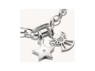 Pendentif charm étoile en argent avec zircon blanc sur bracelet, symbole d'élégance et de personnalisation.