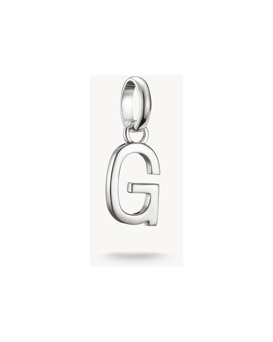 Pendentif charm lettre G en argent 925, accessoire personnalisé pour bijoux, design moderne et élégant.