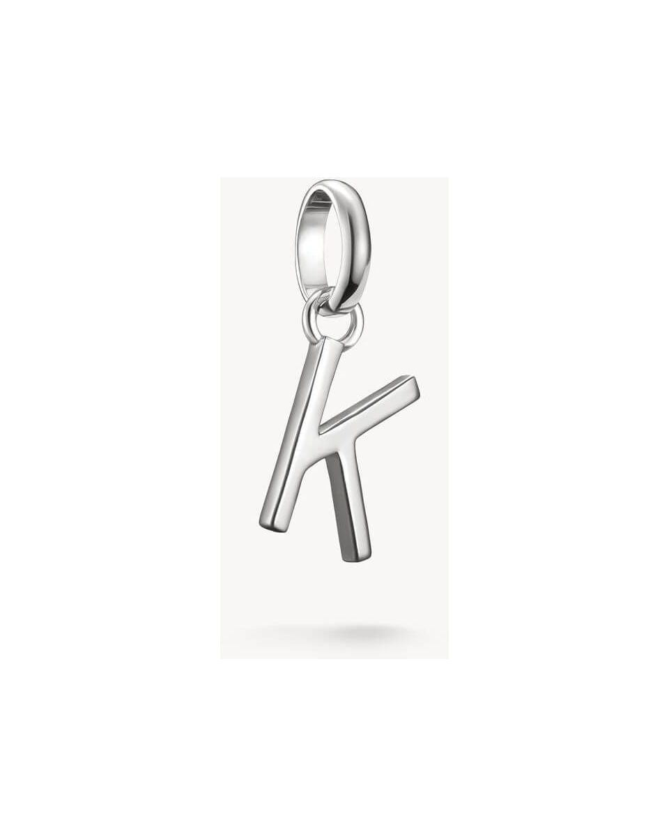 Pendentif charm en argent 925 en forme de lettre K, pour personnaliser vos bijoux avec élégance.
