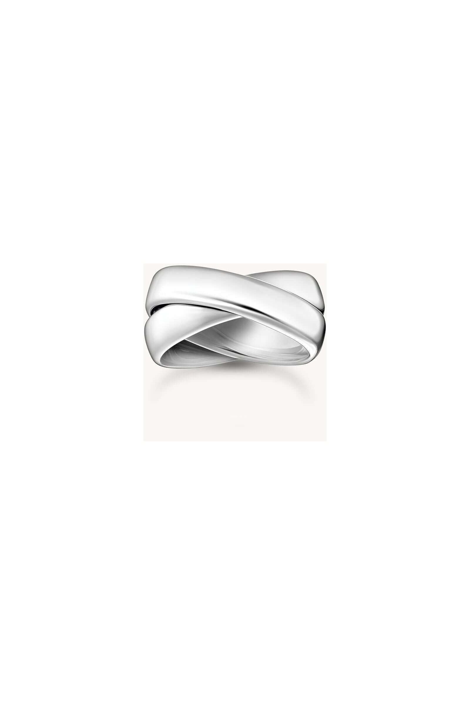 Bagues duo large argent en argent recyclé, design élégant et entrelacé, taille ajustable, bijou intemporel.
