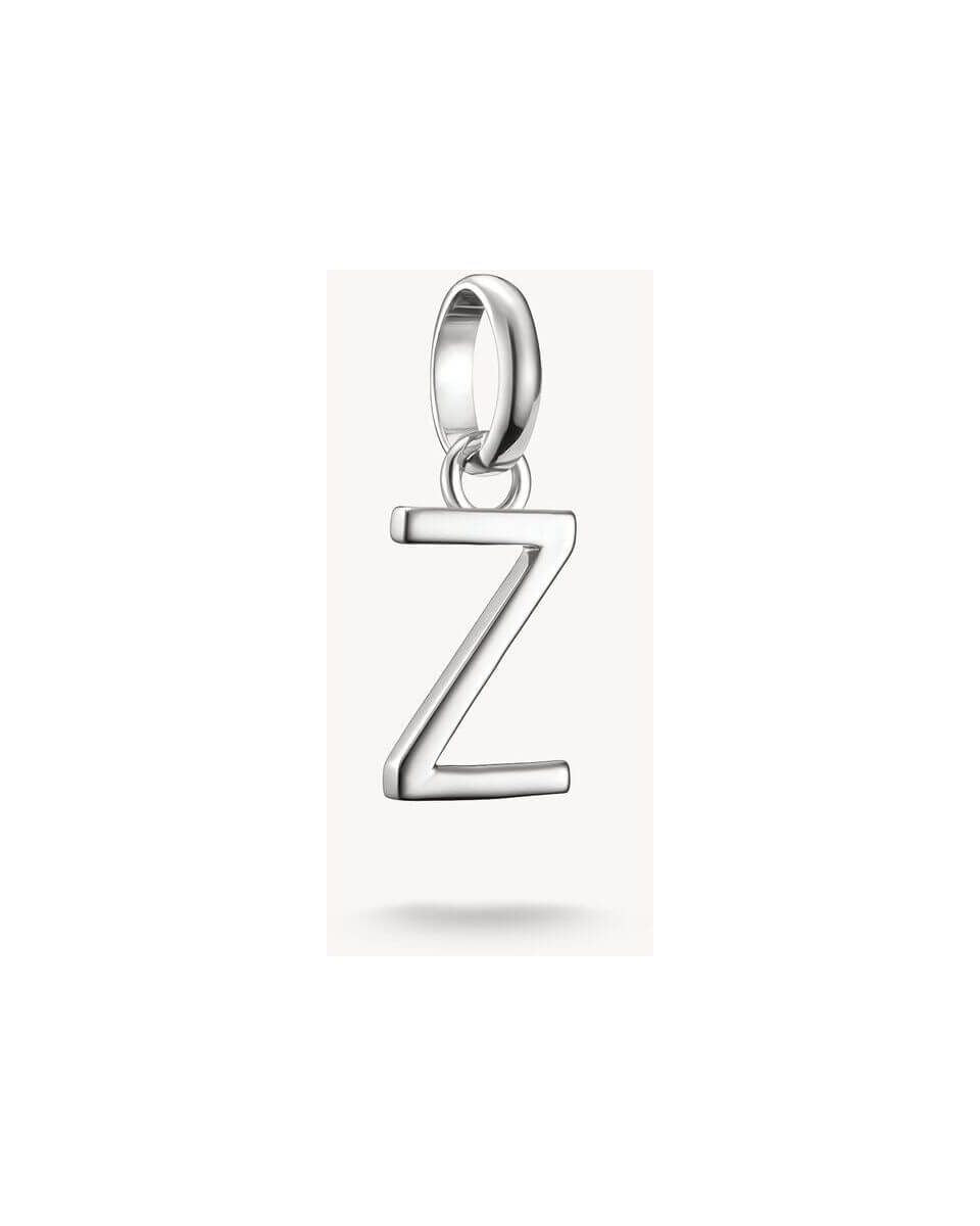 Pendentif charm lettre Z en argent 925 recyclé, design stylisé pour personnaliser vos bijoux.