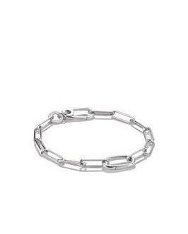 Bracelet en argent 925 avec design paperclip et Connect Link, moderne et élégant.