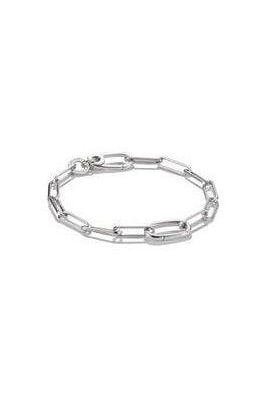 Bracelet en argent 925 avec design paperclip et Connect Link, moderne et élégant.