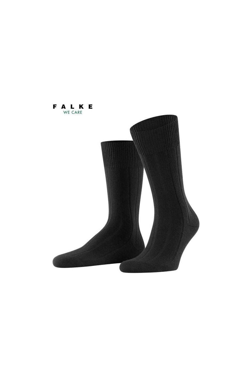 Chaussettes noires Falke, coupe confortable et élégante, parfaites pour un style décontracté ou professionnel.