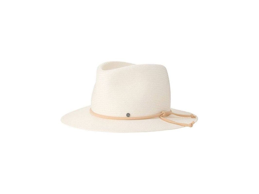 Chapeau Andre hat capsule in natural straw with camel ribbon, stylish and foldable for sunny travel days.