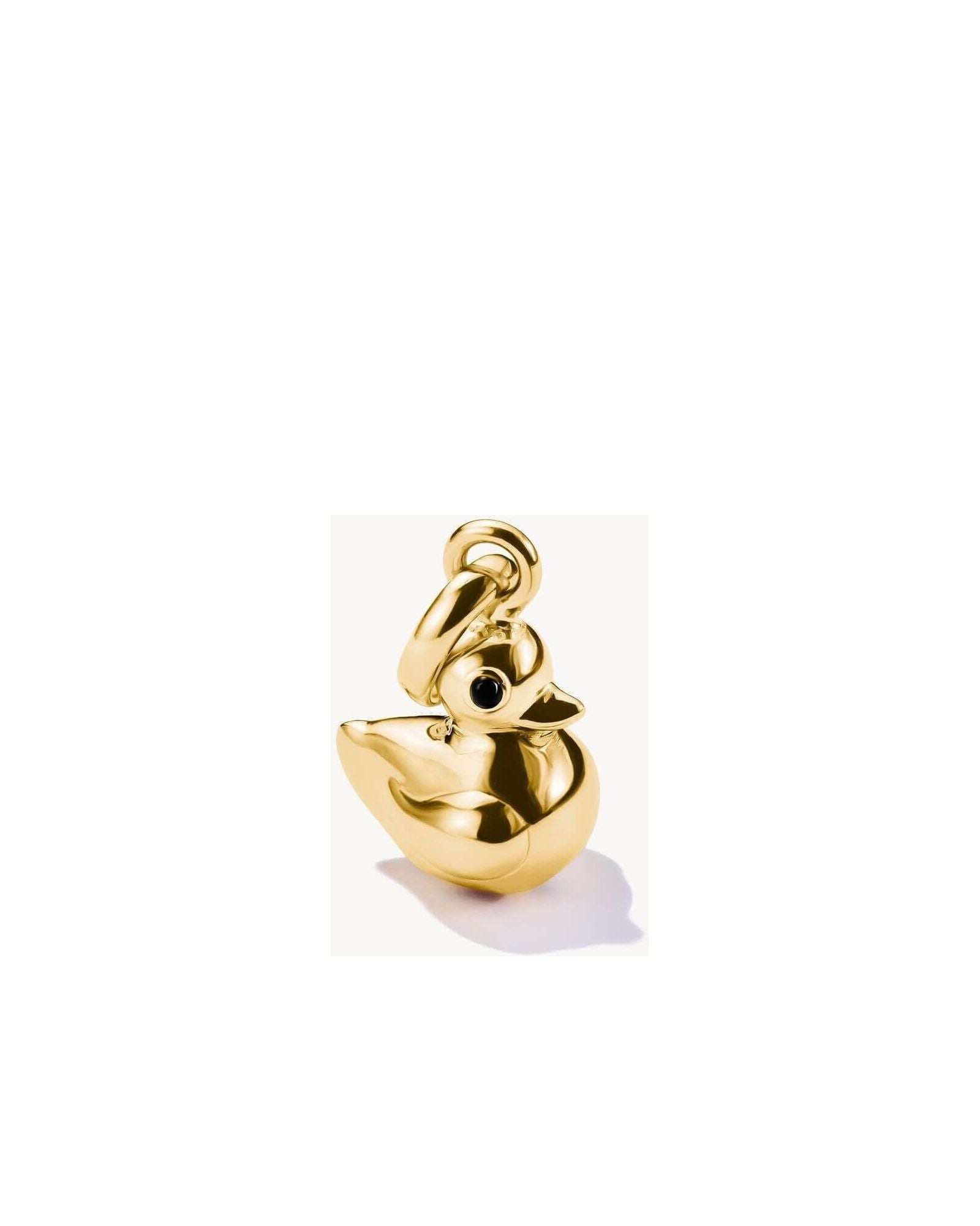 Charm pendentif en forme de canard en plaqué or, idéal pour personnaliser bijoux comme bracelets ou colliers.