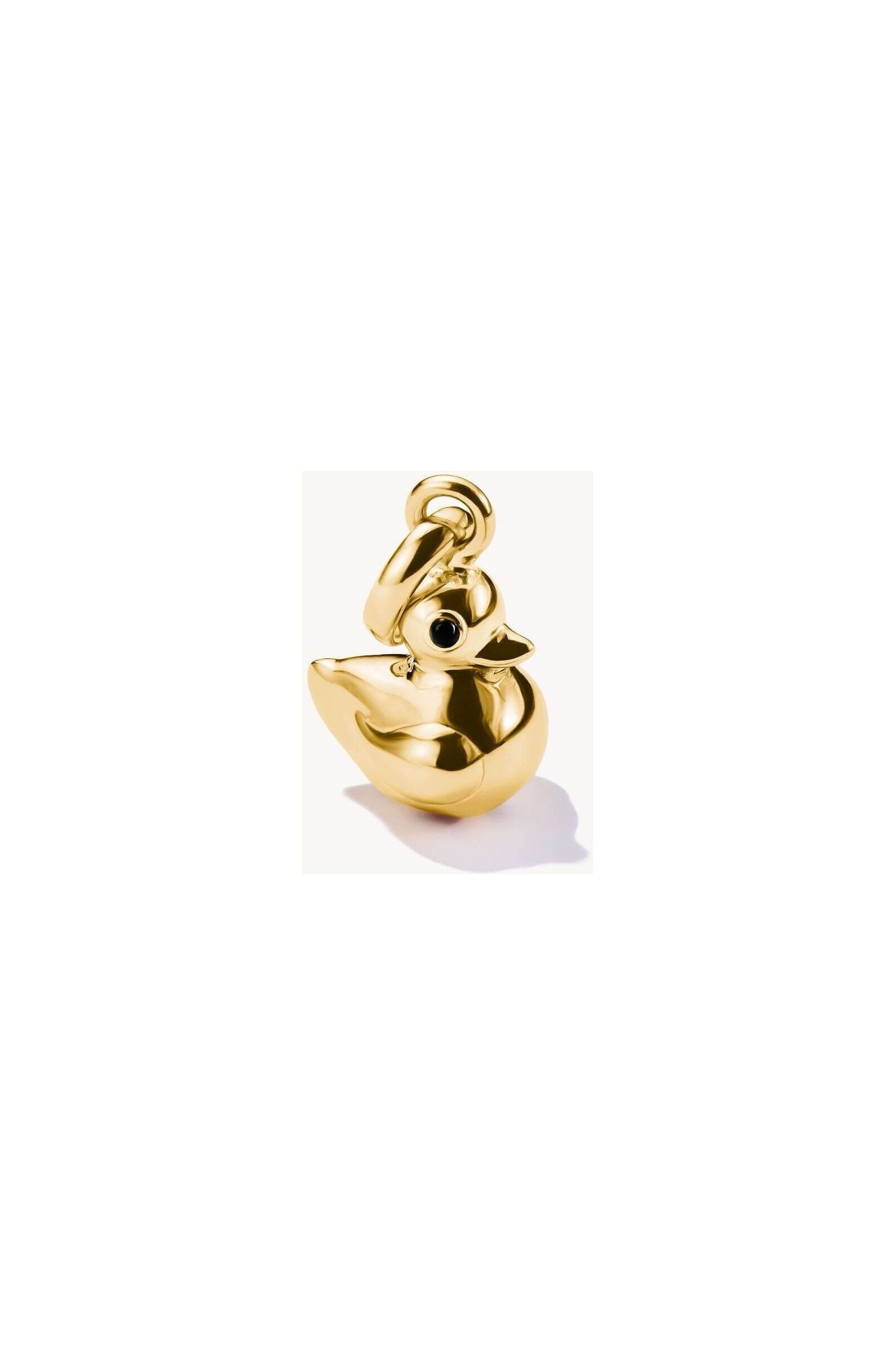 Charm pendentif en forme de canard en plaqué or, idéal pour personnaliser bijoux comme bracelets ou colliers.