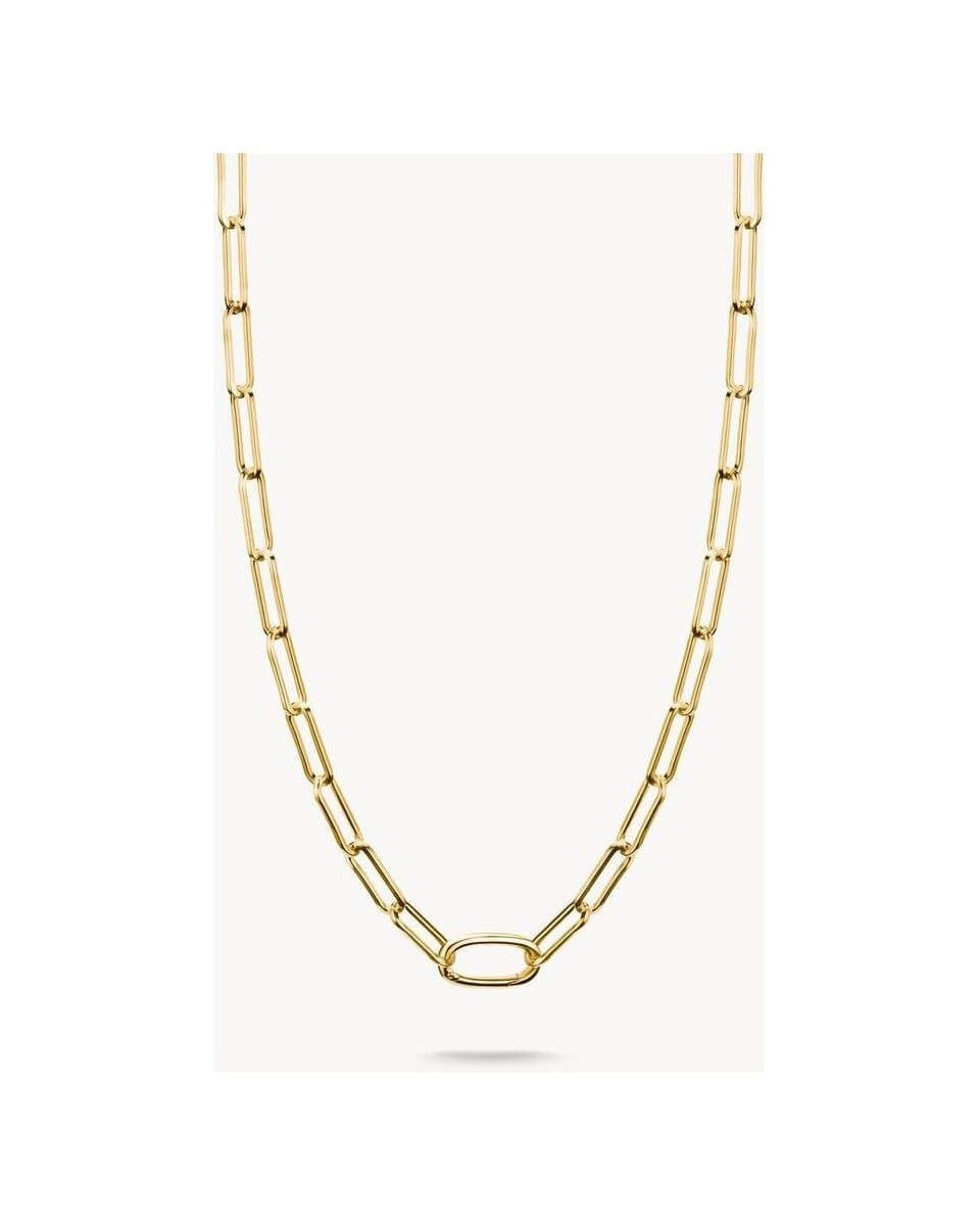 Collier Charm Paperclip en plaqué or 18 carats avec maillons délicats et connect link ovale.