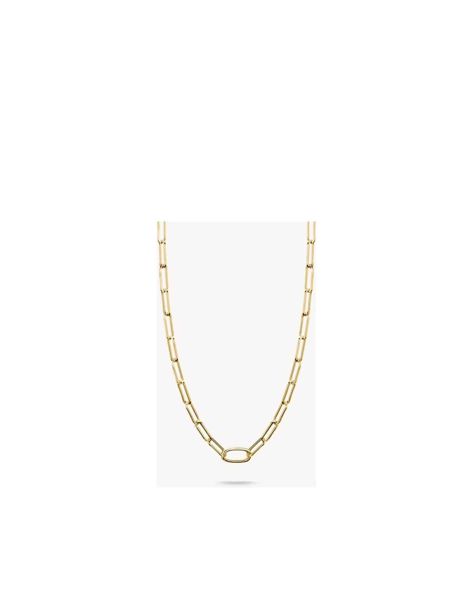 Collier Charm Paperclip en plaqué or 18 carats avec maillons délicats et connect link ovale.