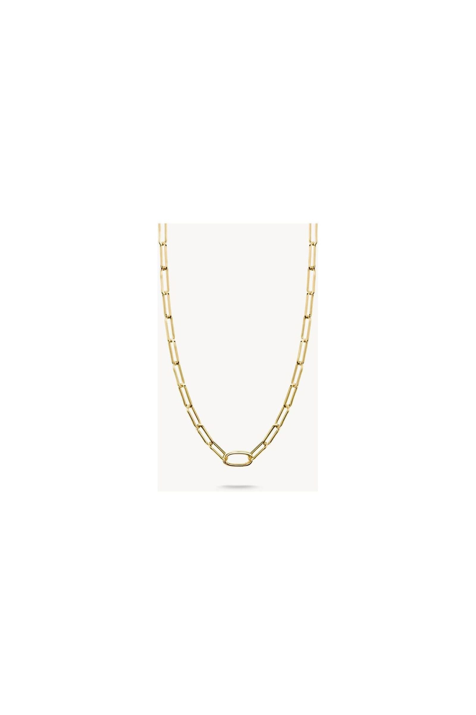 Collier Charm Paperclip en plaqué or 18 carats avec maillons délicats et connect link ovale.
