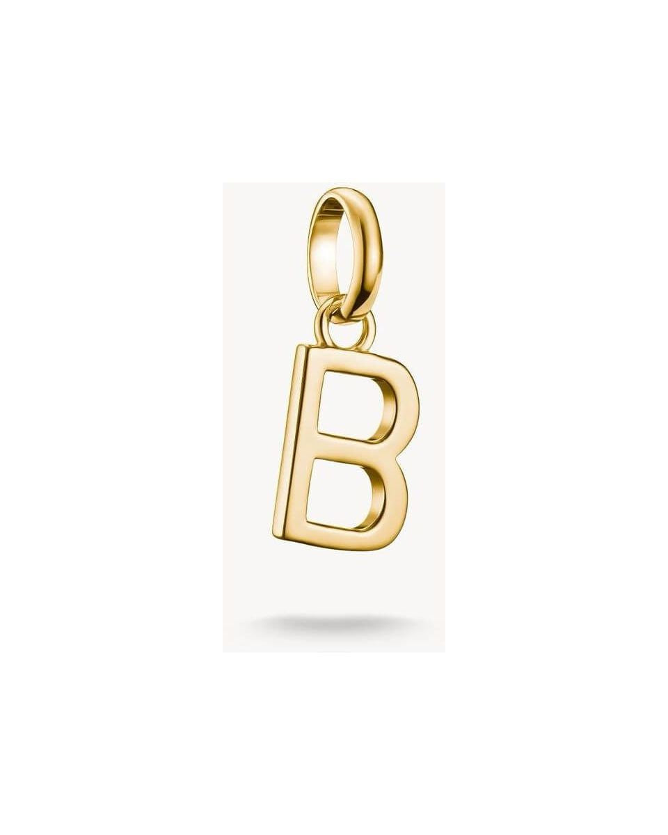 Pendentif charm lettre B en plaqué or 18k, parfait pour personnaliser bijoux et raconter votre histoire.