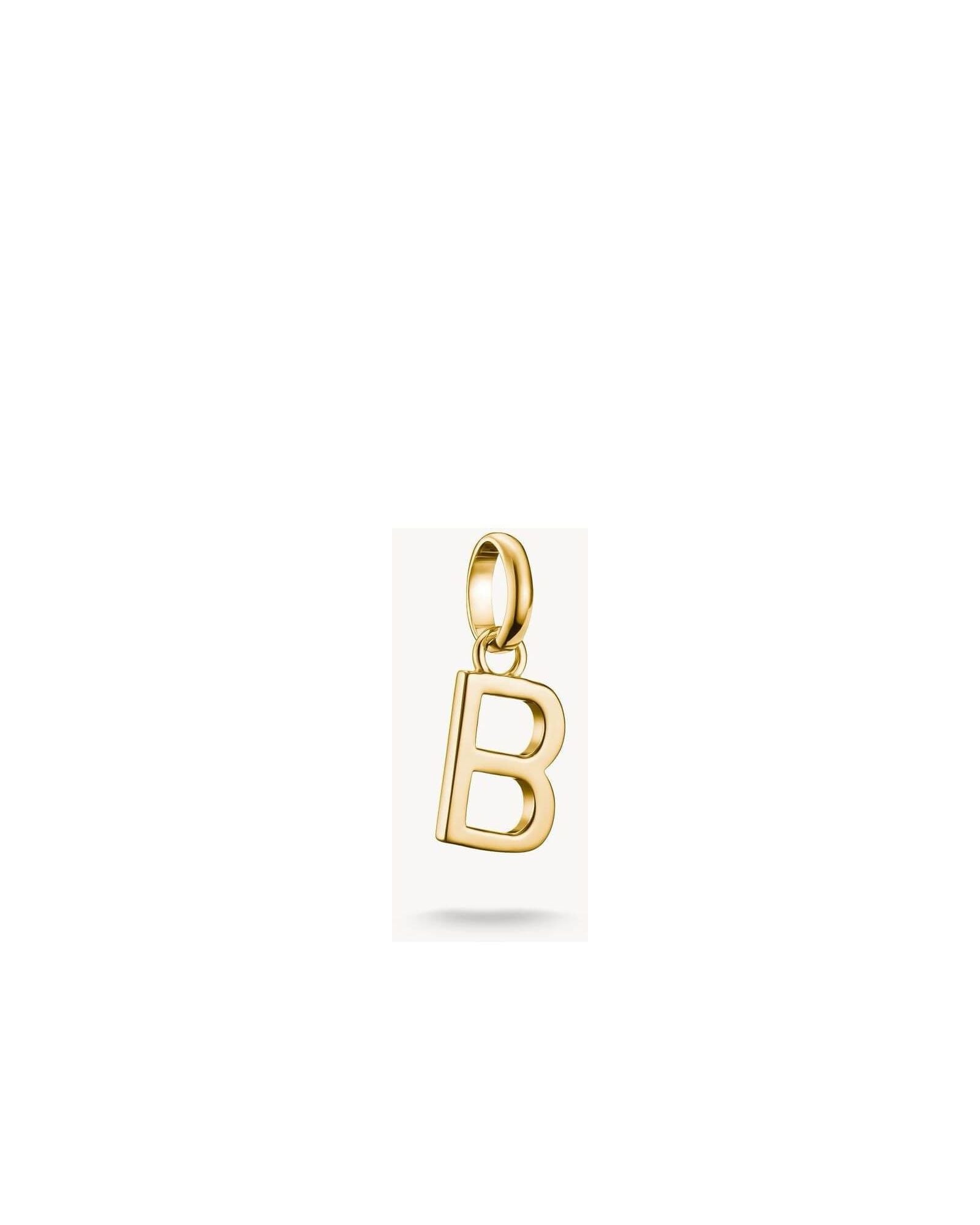 Pendentif charm lettre B en plaqué or 18k, parfait pour personnaliser bijoux et raconter votre histoire.