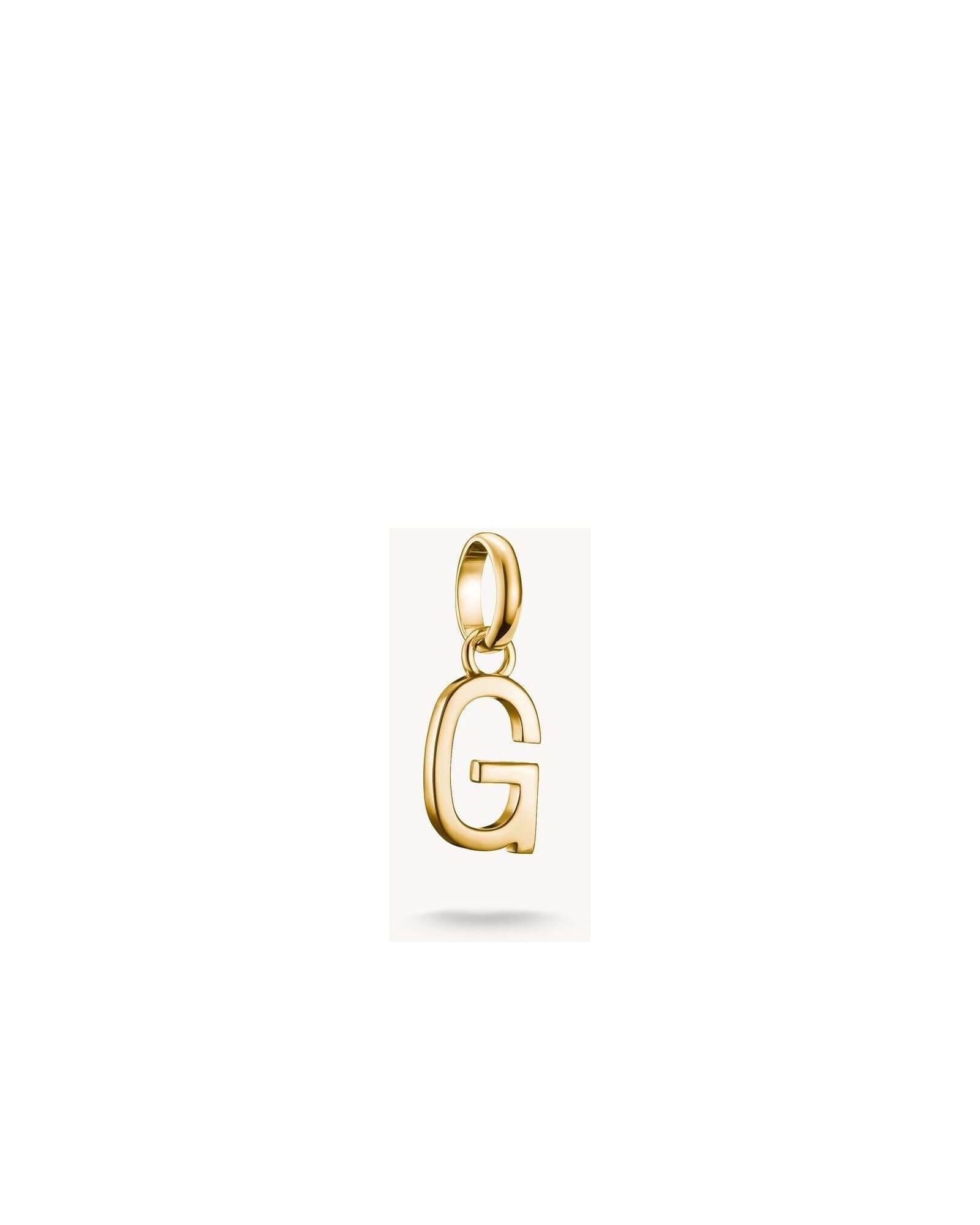 Pendentif charm lettre G en plaqué or 18k, élégant et personnalisable pour bijoux uniques.