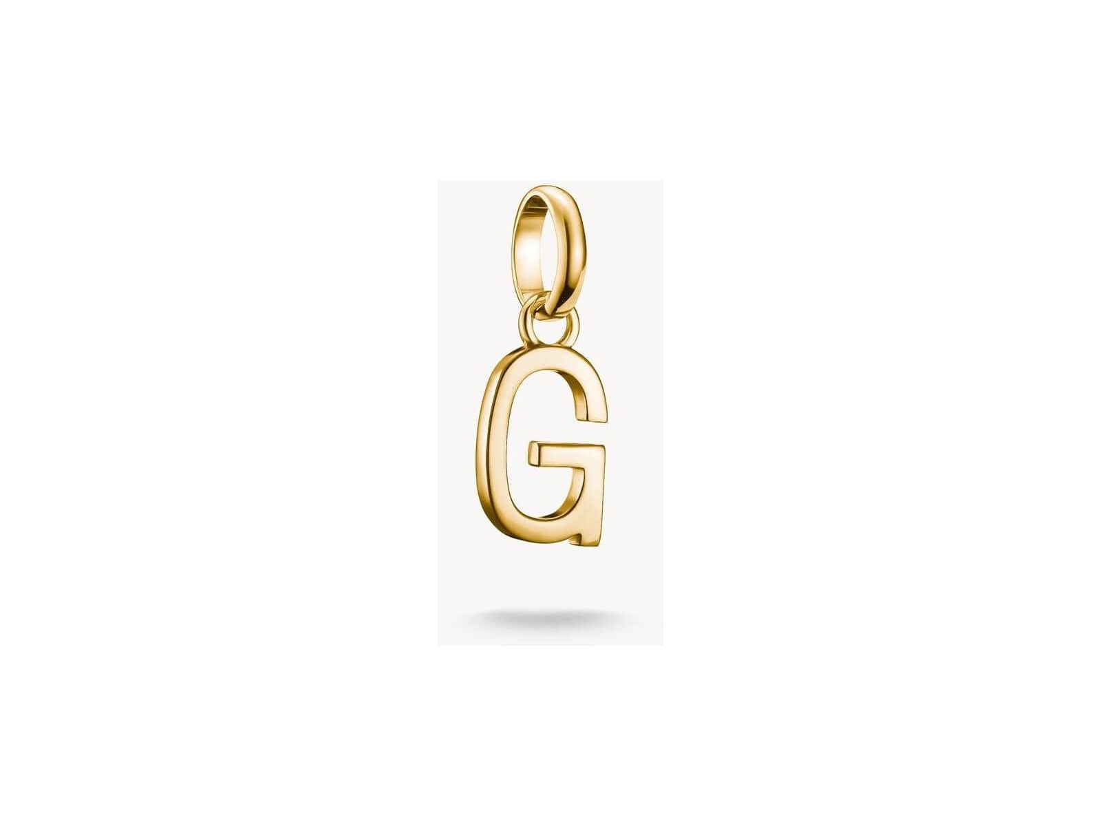 Pendentif charm lettre G en plaqué or 18k, élégant et personnalisable pour bijoux uniques.