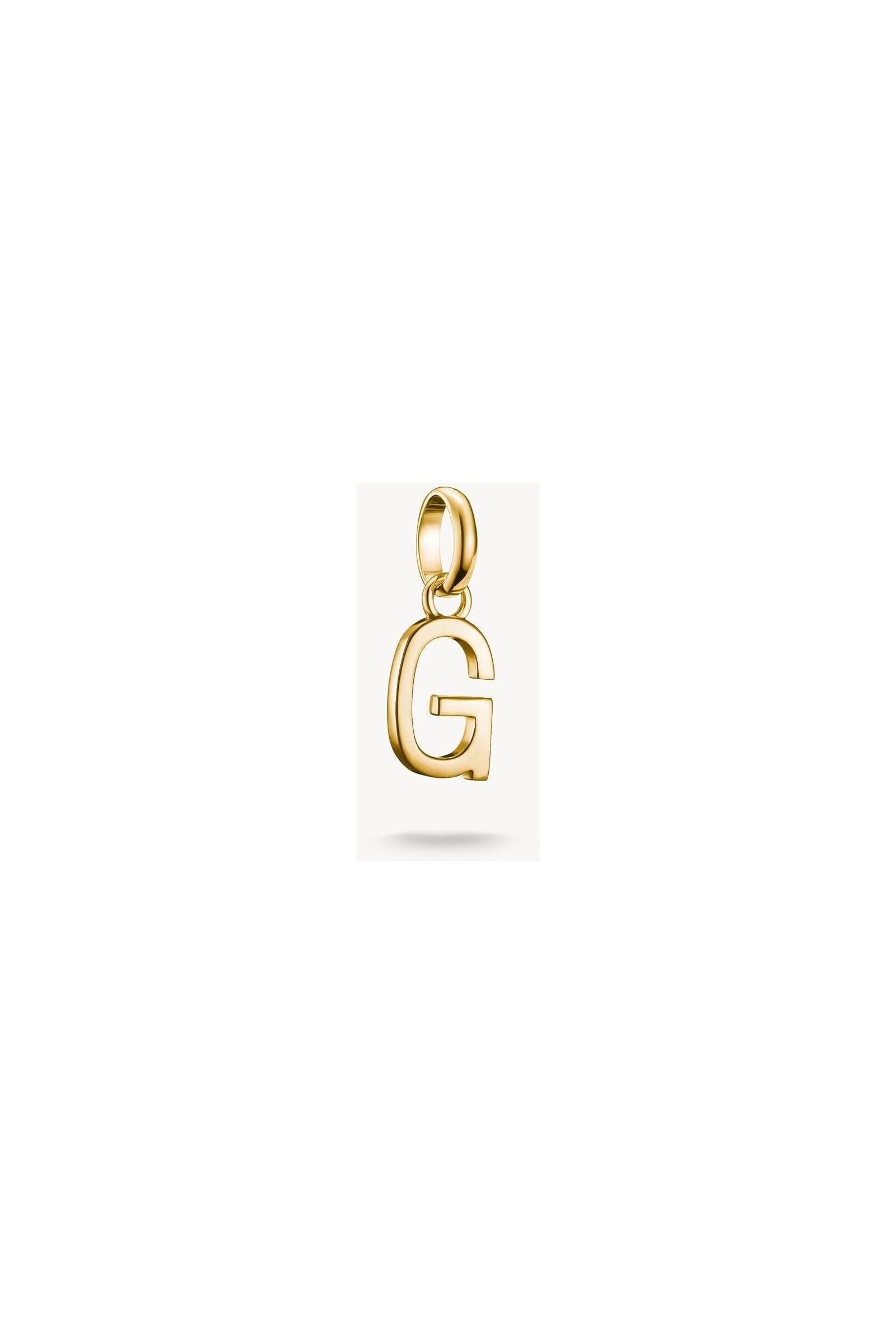 Pendentif charm lettre G en plaqué or 18k, élégant et personnalisable pour bijoux uniques.