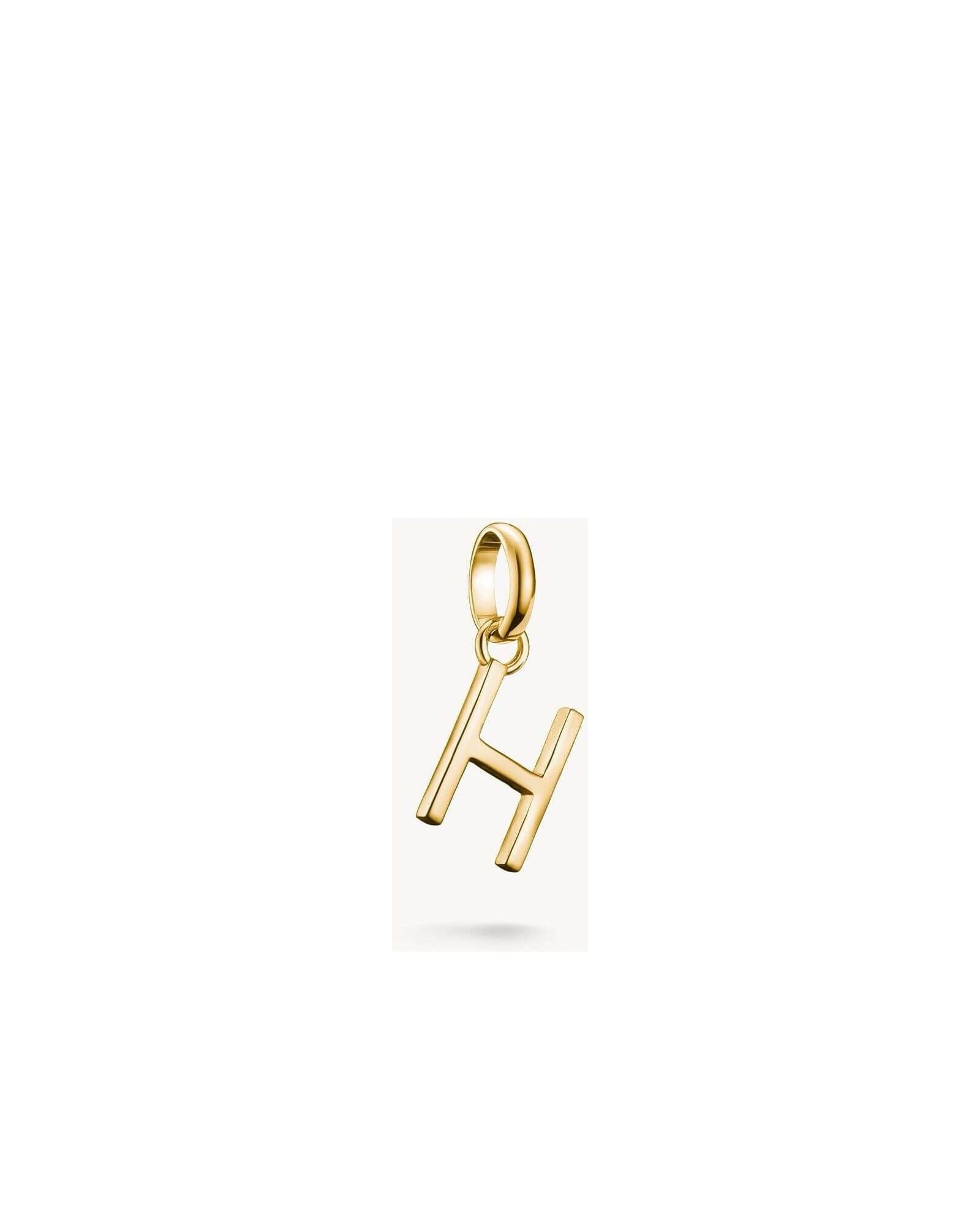 Pendentif charm lettre H en plaqué or 18k, élégant et personnalisé pour bijoux uniques.
