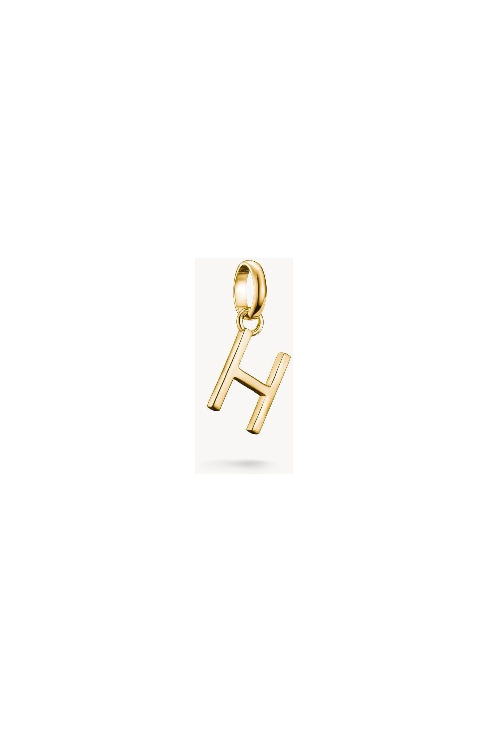 Pendentif charm lettre H en plaqué or 18k, élégant et personnalisé pour bijoux uniques.