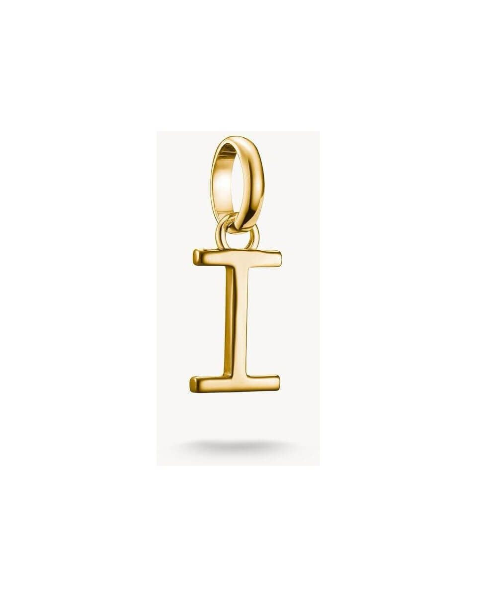 Pendentif charm lettre I en or 18k, élégant et personnel, parfait pour bijoux sur mesure.
