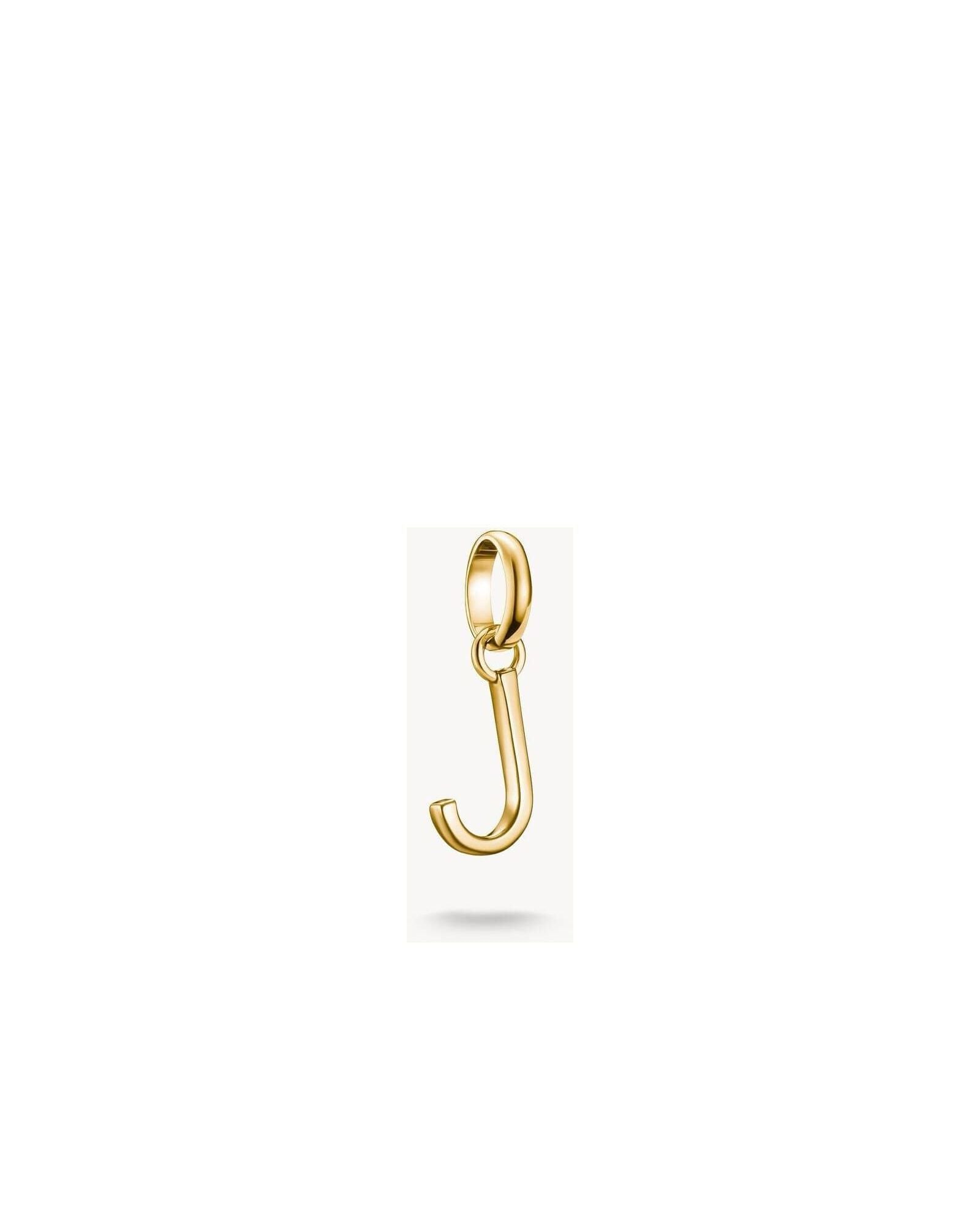 Pendentif charm lettre J en plaqué or, élégant et unique, parfait pour personnaliser vos bijoux.