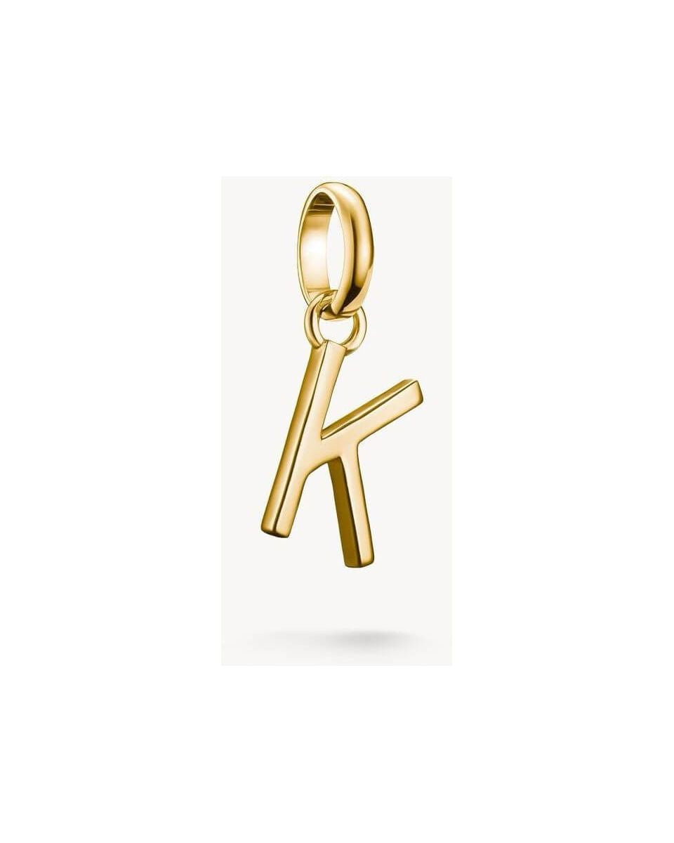 Pendentif charm lettre K en plaqué or 18k, élégant et personnalisable pour bijoux uniques.