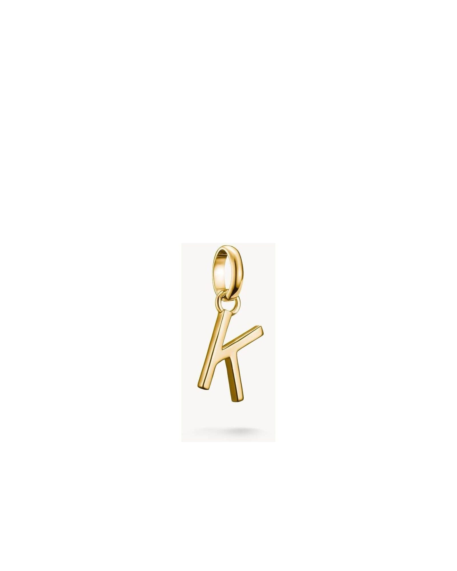 Pendentif charm lettre K en plaqué or 18k, élégant et personnalisable pour bijoux uniques.