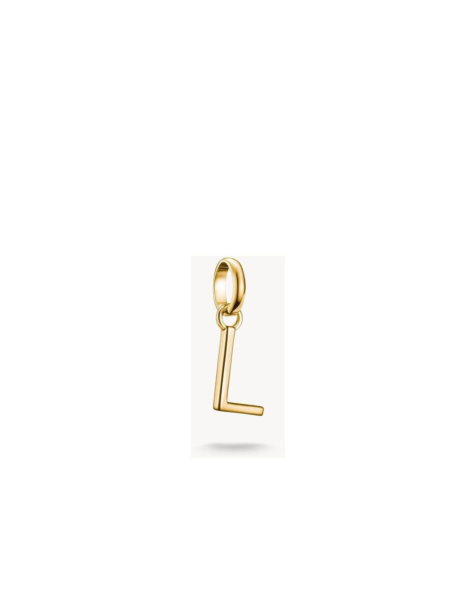 Pendentif charm en plaqué or 18k en forme de lettre L, élégant et personnalisé pour bijoux sur mesure.