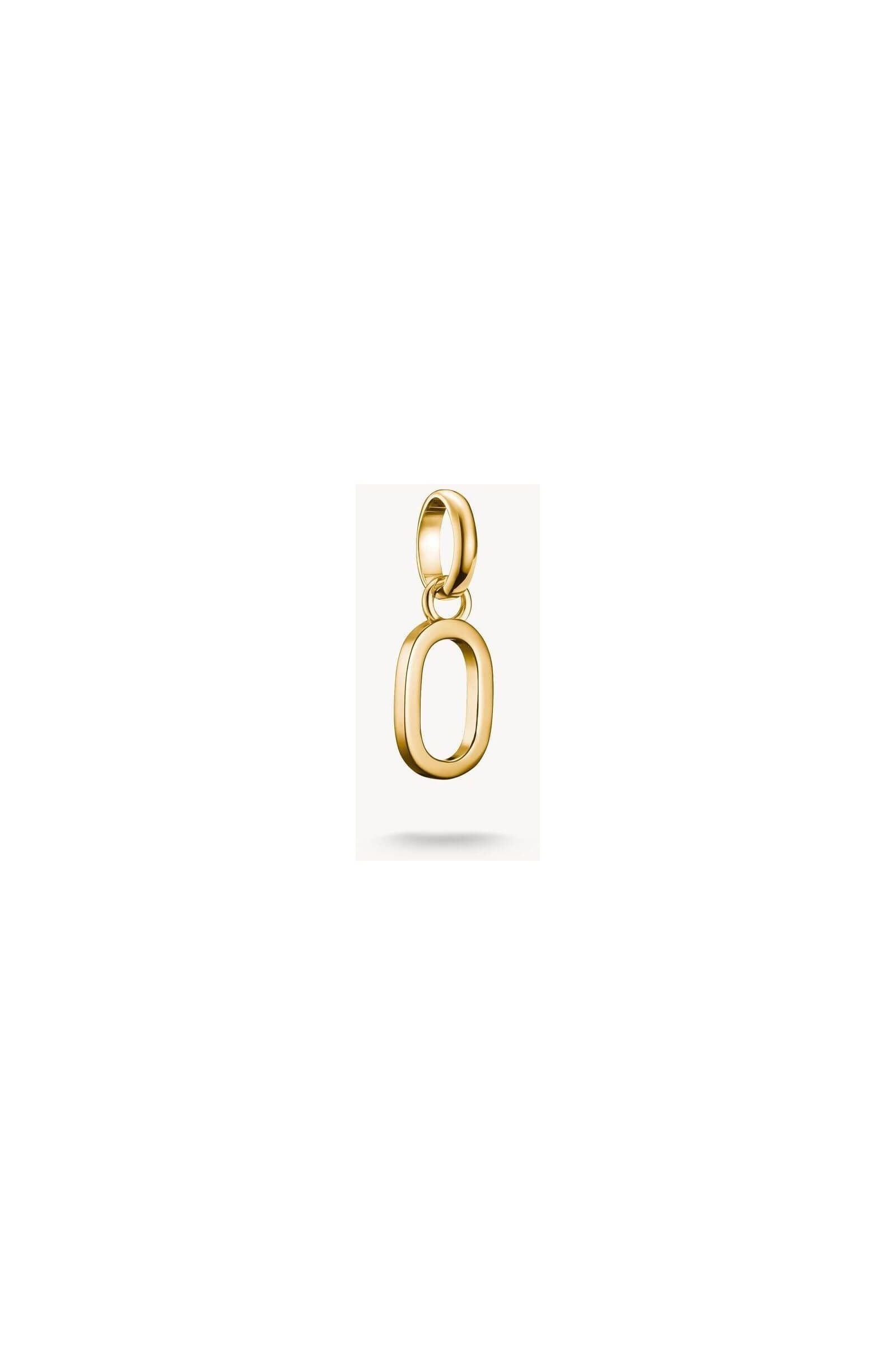 Charm pendentif en plaqué or en forme de lettre O, accessoire élégant pour bijoux personnalisés.