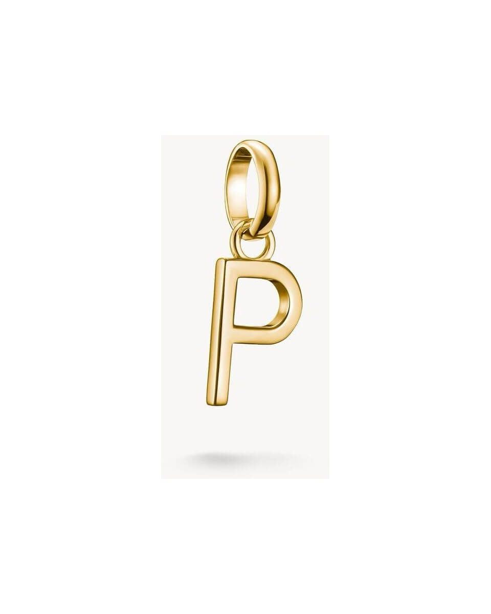 Pendentif charm lettre P en plaqué or 18k, élégant et personnel, pour bijoux sur mesure.