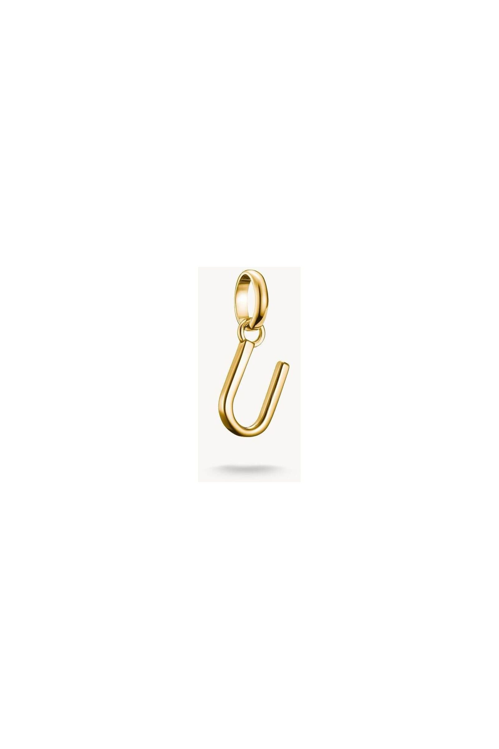 Pendentif charm lettre A en or plaqué, design élégant et personnalisable pour bijoux uniques.
