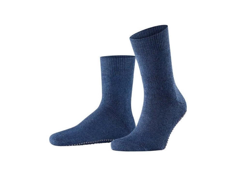 Chaussettes Homepads FALKE en bleu avec picots en silicone pour un confort et une adhérence optimale à la maison.