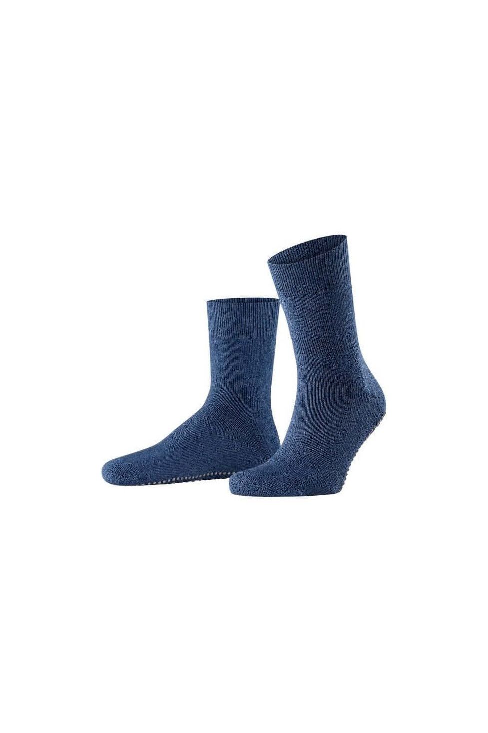 Chaussettes Homepads FALKE en bleu avec picots en silicone pour un confort et une adhérence optimale à la maison.