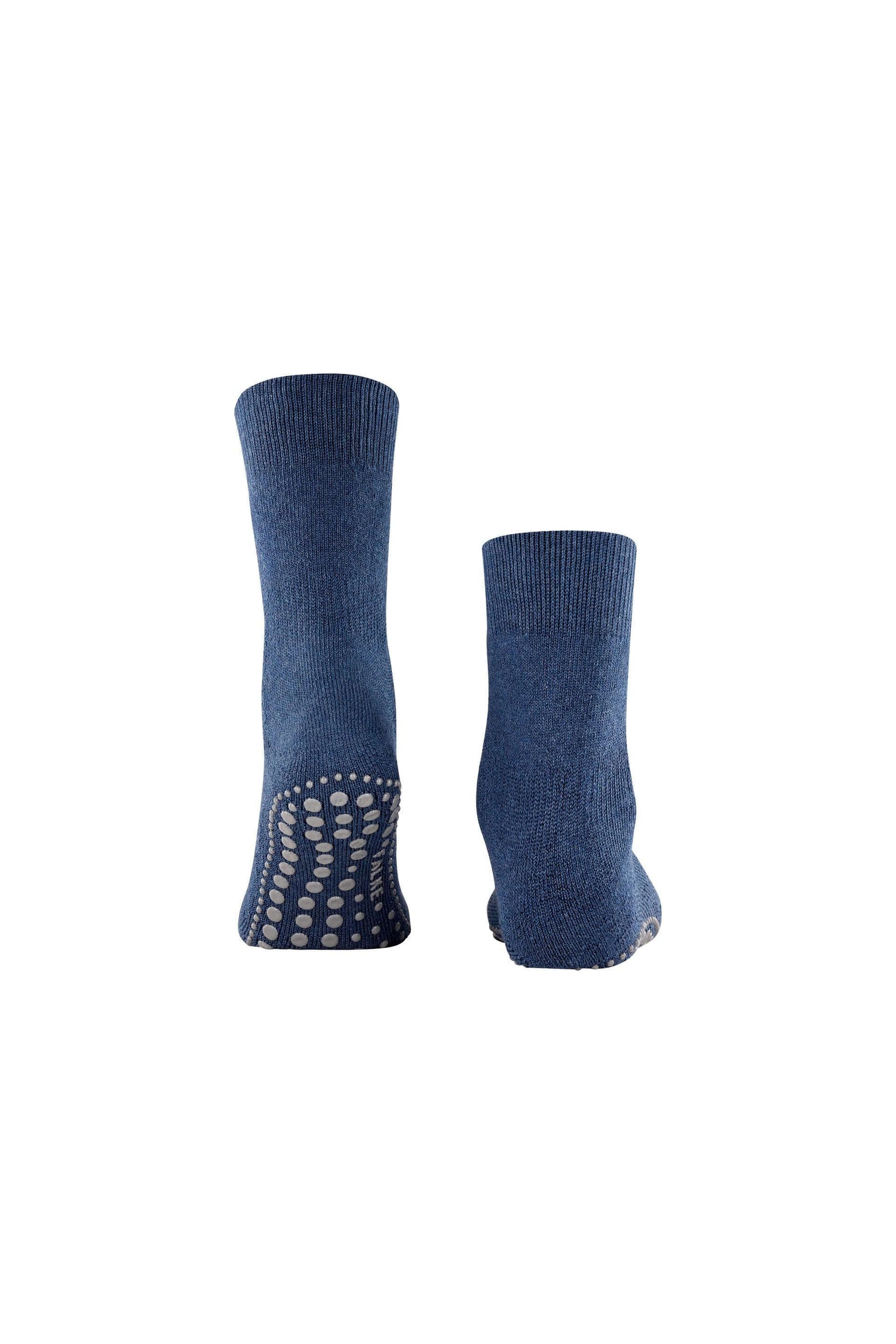 Chaussettes Homepads FALKE en bleu, dotées de picots en silicone pour une adhérence optimale à la maison.