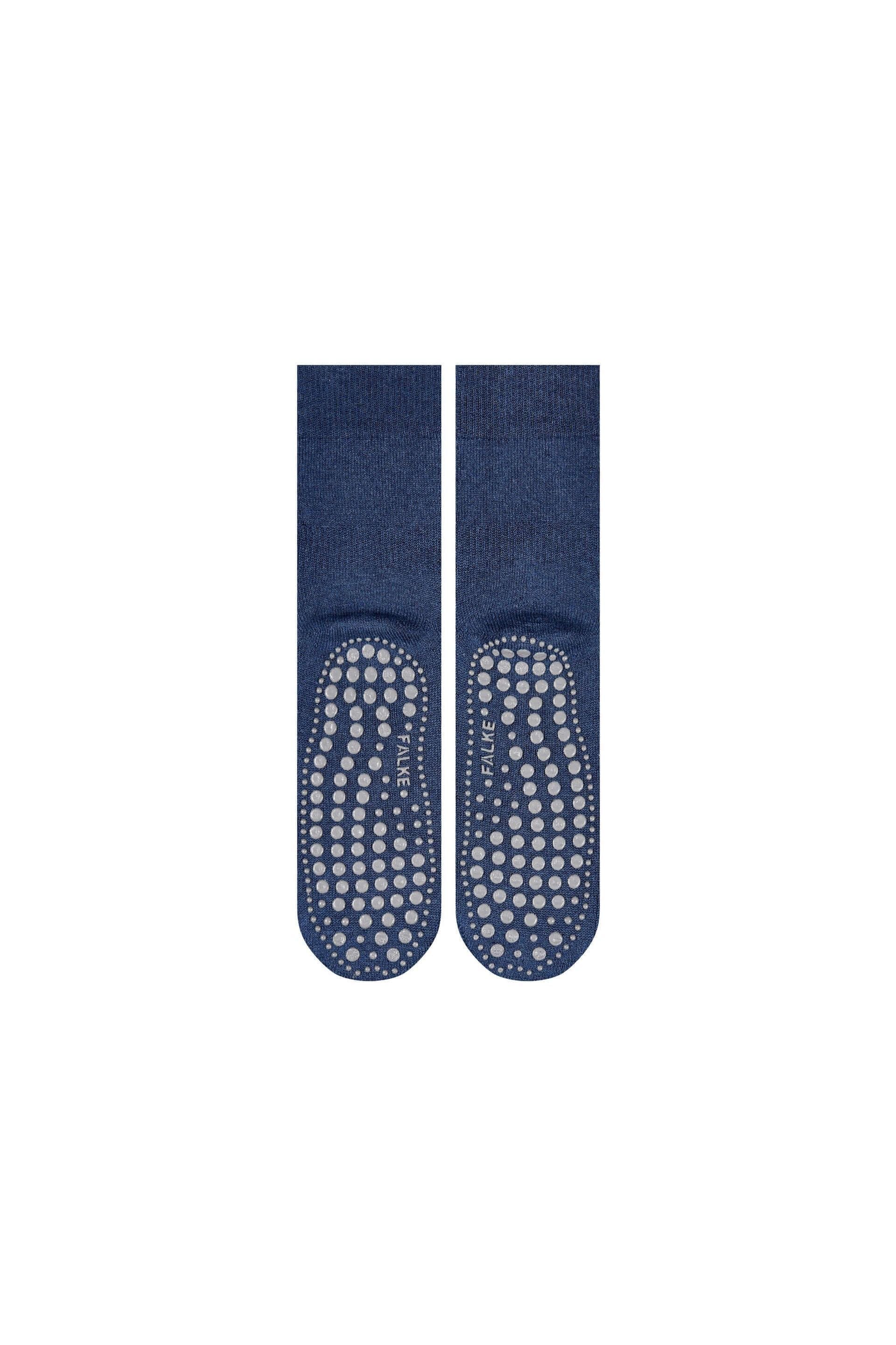Chaussettes Homepads FALKE bleues avec semelle antidérapante en silicone pour un confort optimal à la maison.