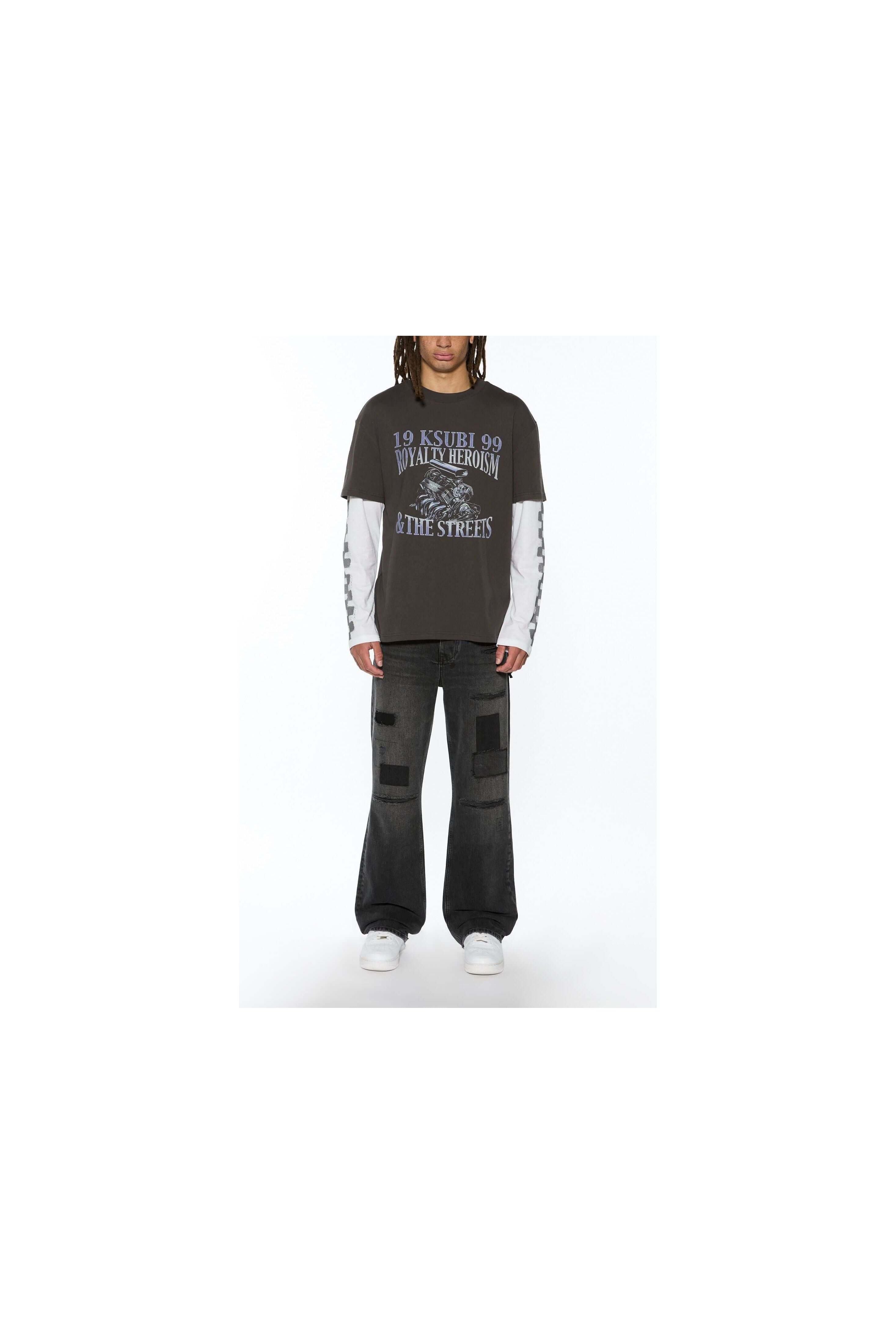 engine ls layer tee faded black