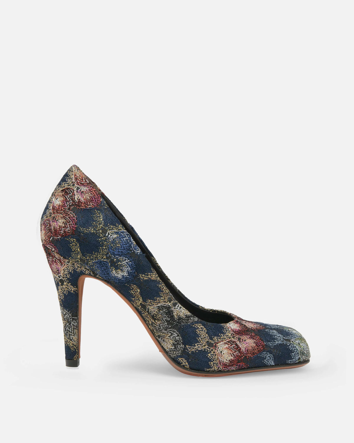 escarpins Margaret Missoni à talon avec motifs colorés et design élégant, parfaits pour une tenue de soirée.