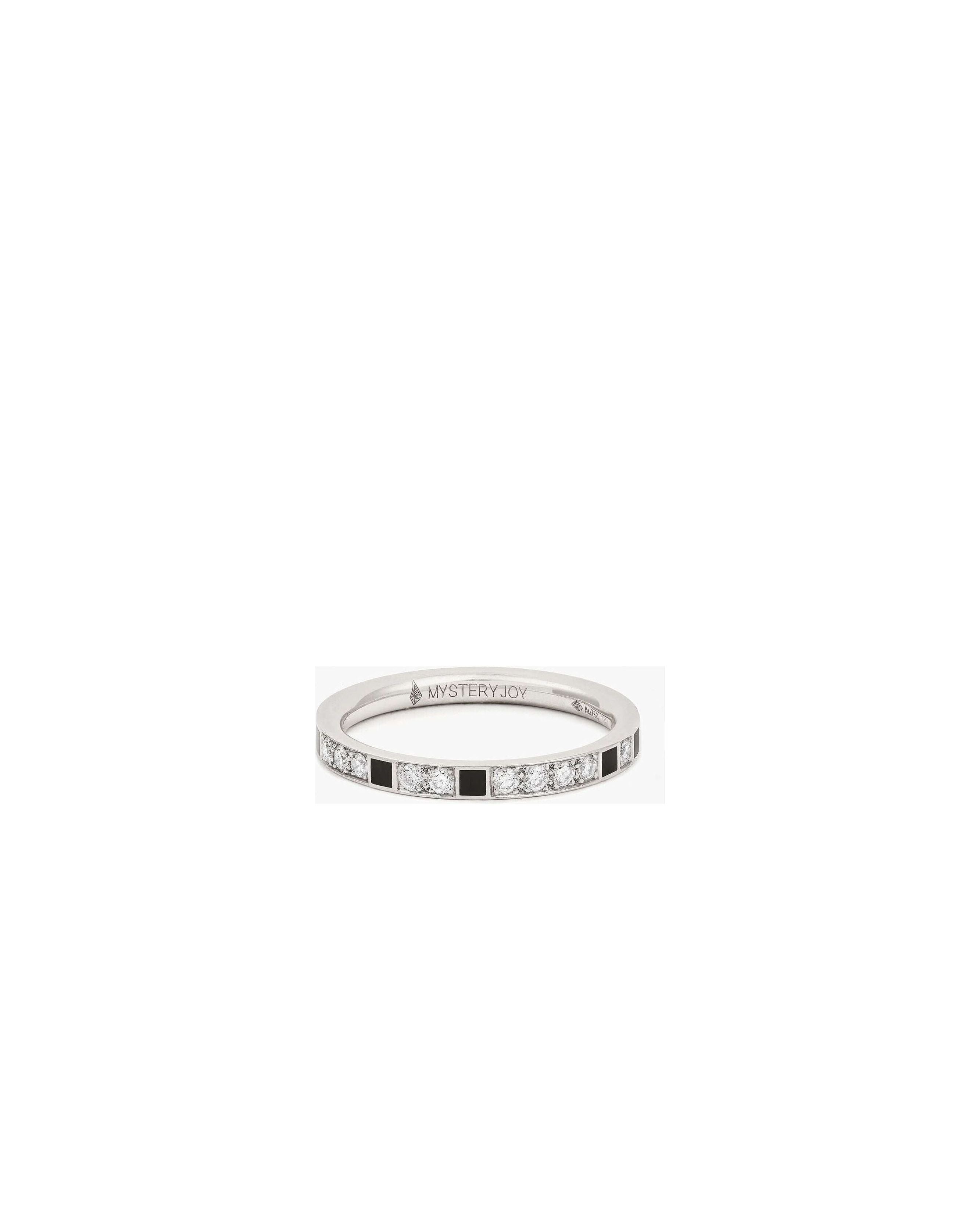 Alliance MYSTIQUE en or blanc 18 carats avec diamants D-F, bijou talisman de la maison MYSTERYJOY.