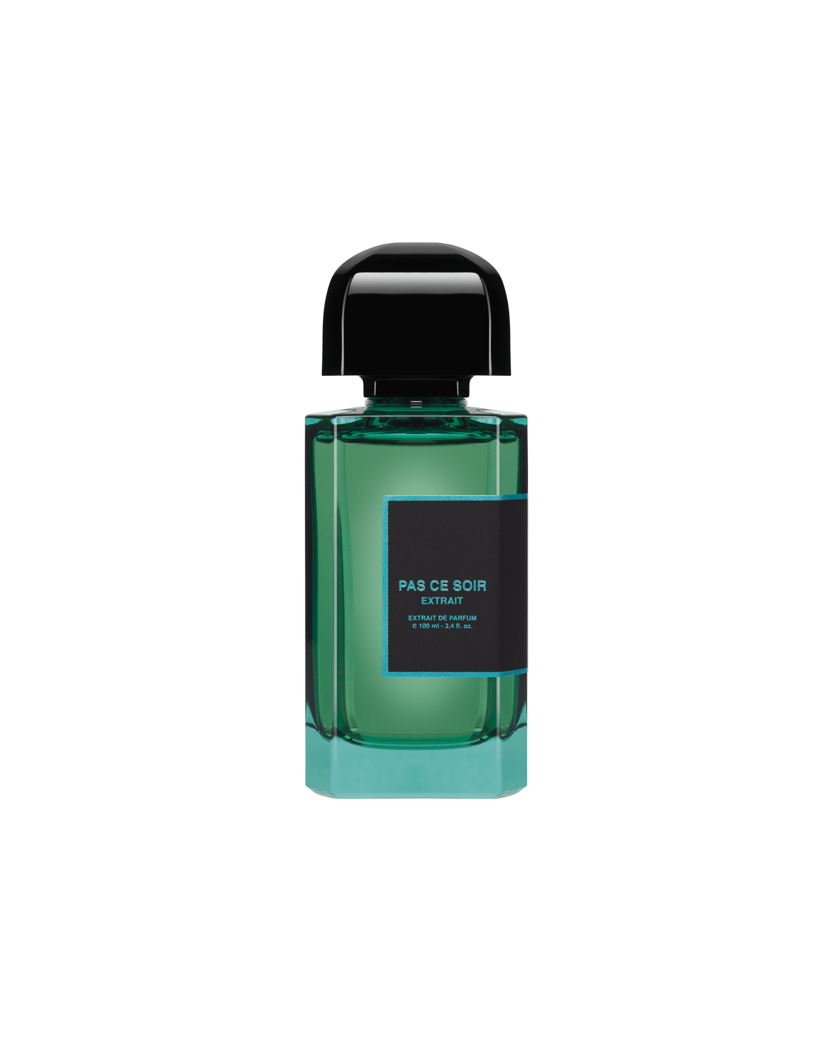 Pas Ce Soir Extrait perfume bottle, evoking sensuality and mystery with a blend of cacao, spices, and fruit notes.