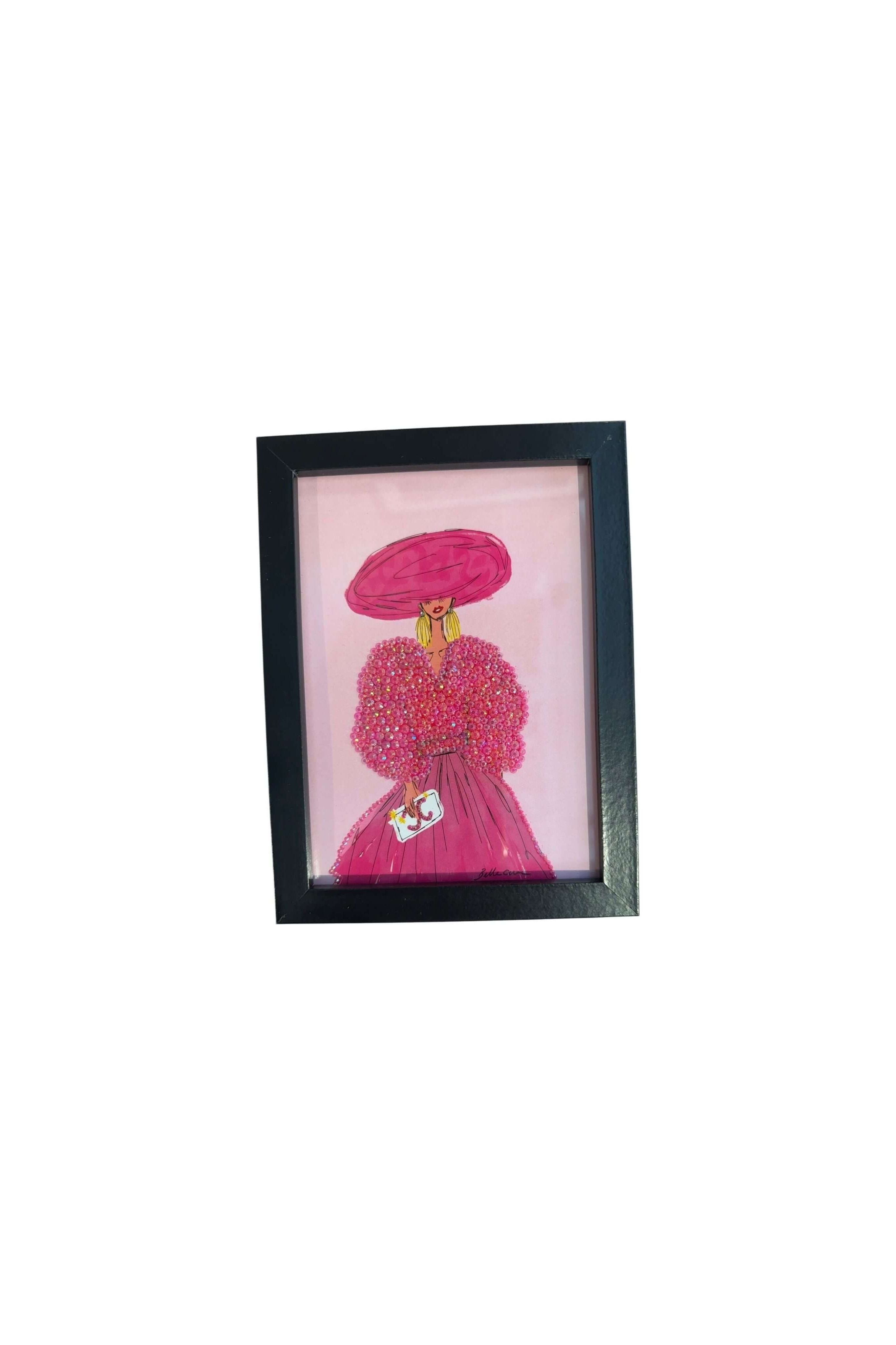 Photo encadrée 13x19 cm, illustration mode ornée de cristaux brillants, prête à accrocher pour sublimer votre intérieur.