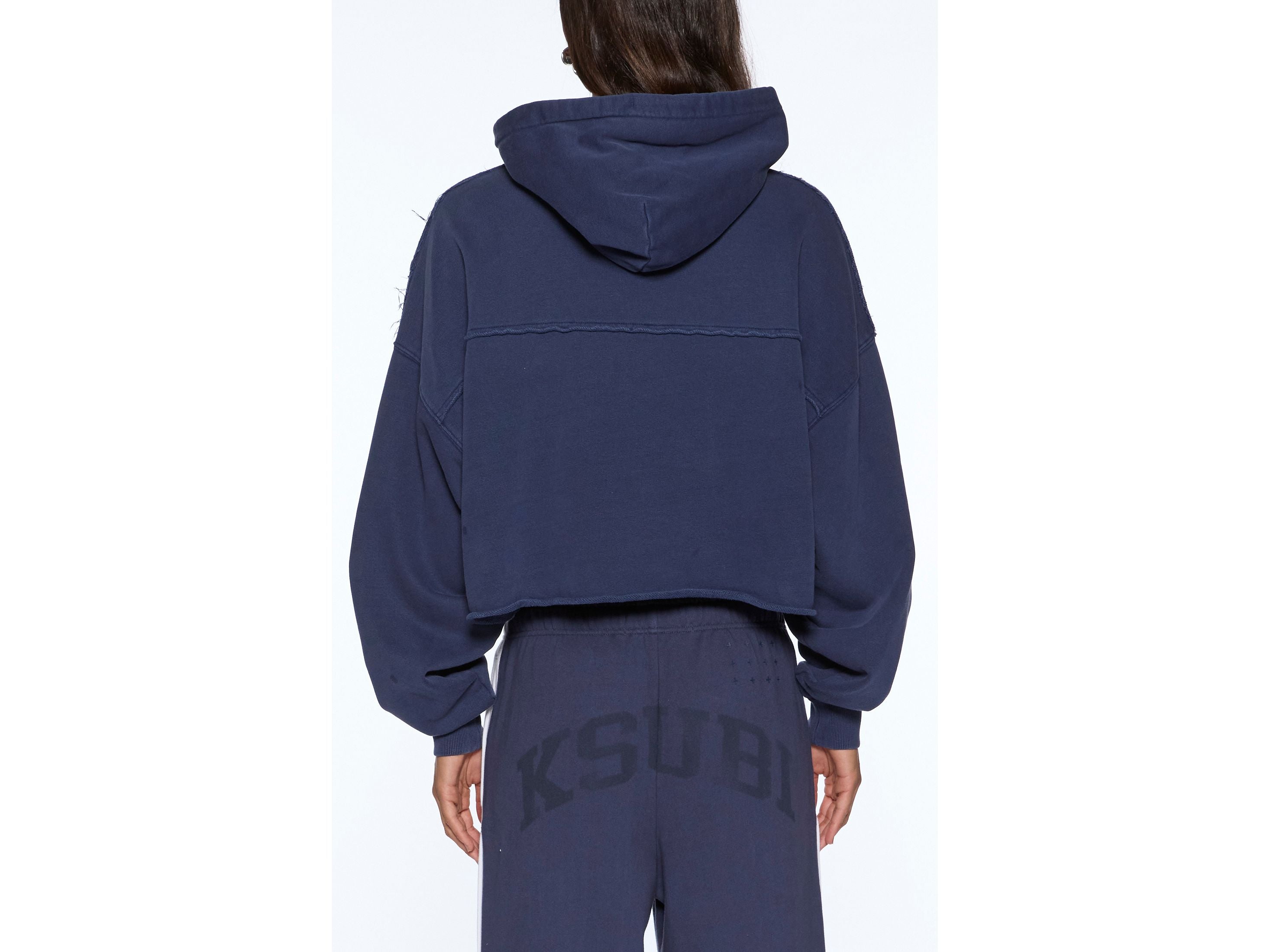 oh g hoodie cropped ink blue