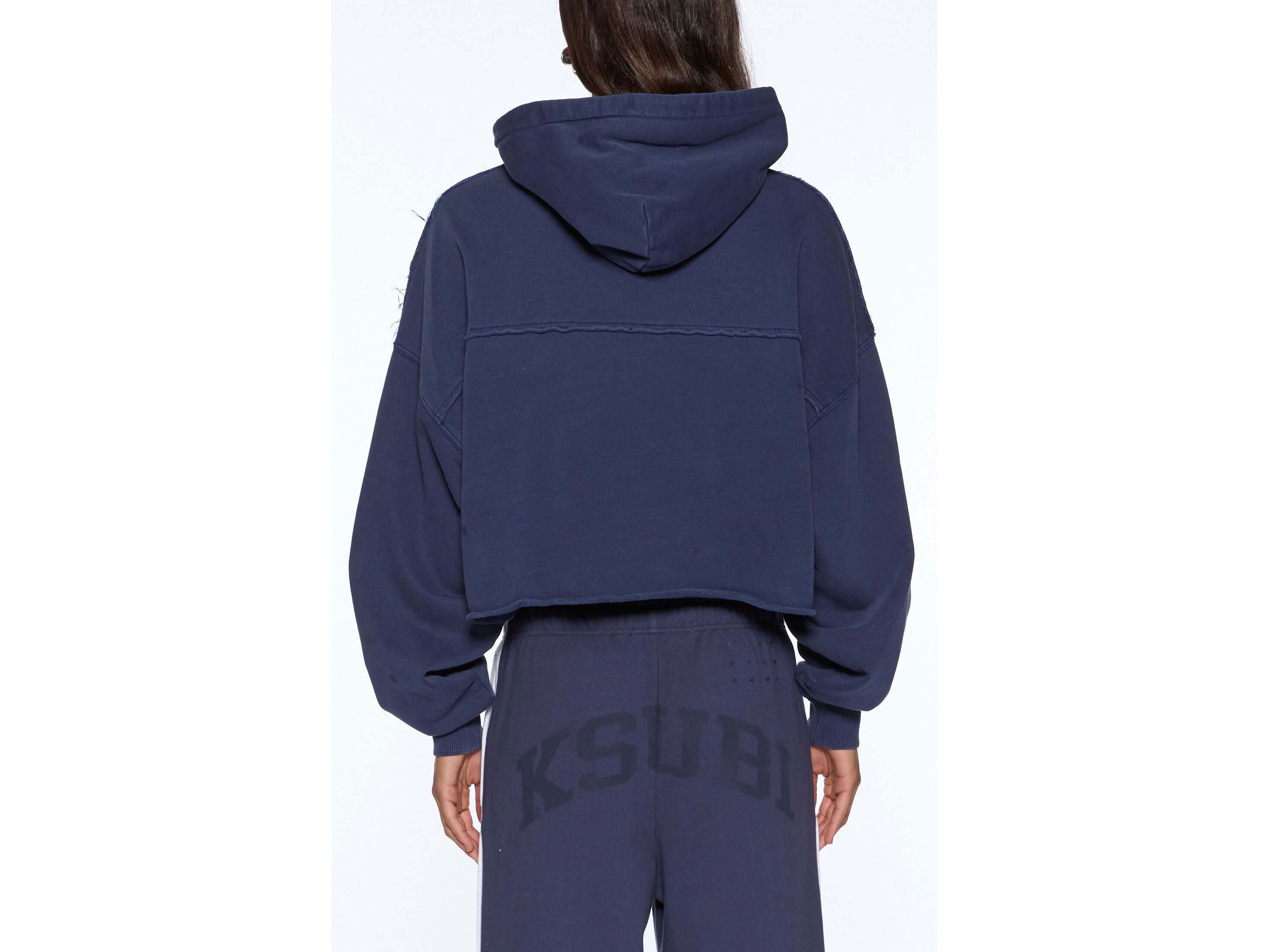 oh g hoodie cropped ink blue