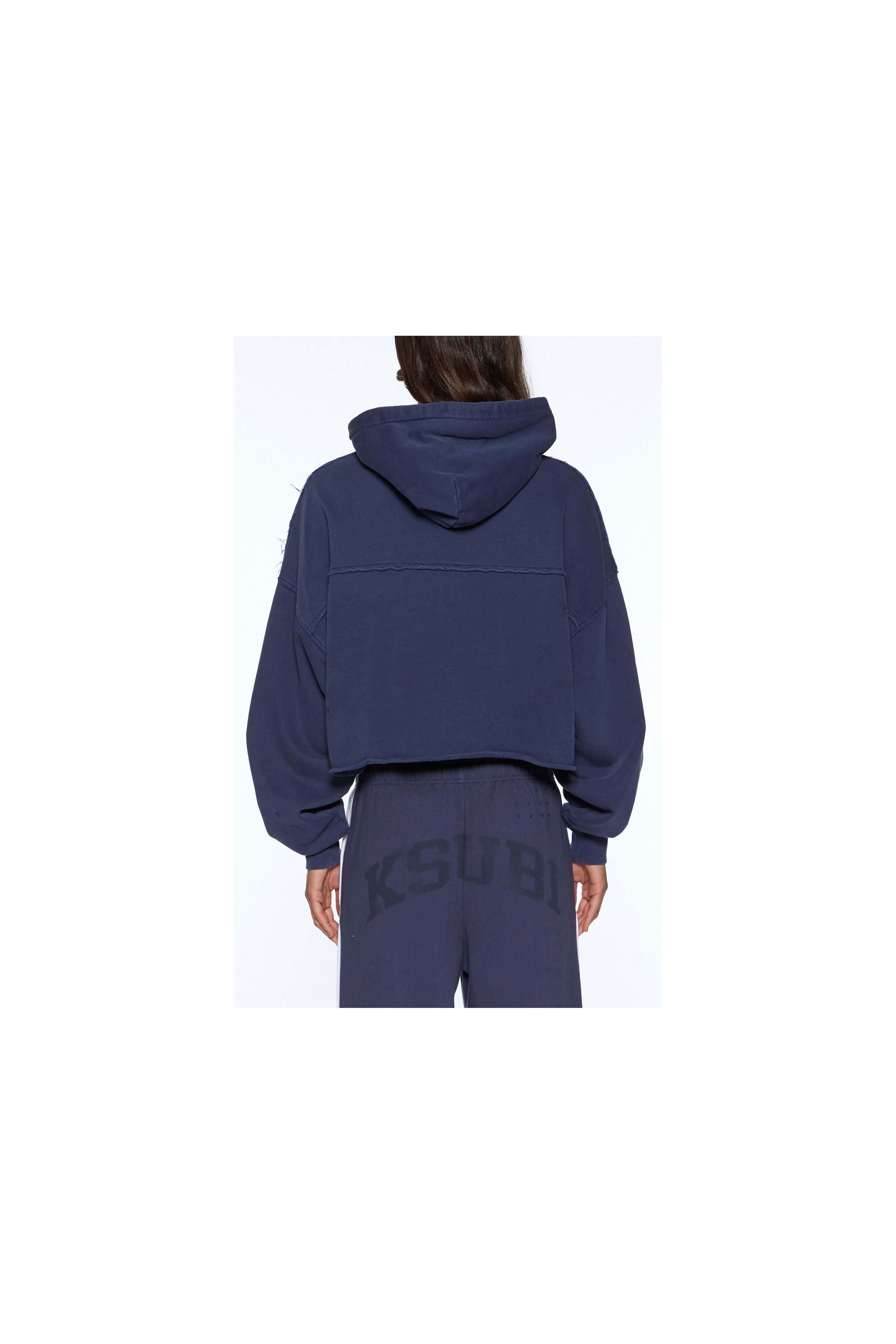 oh g hoodie cropped ink blue