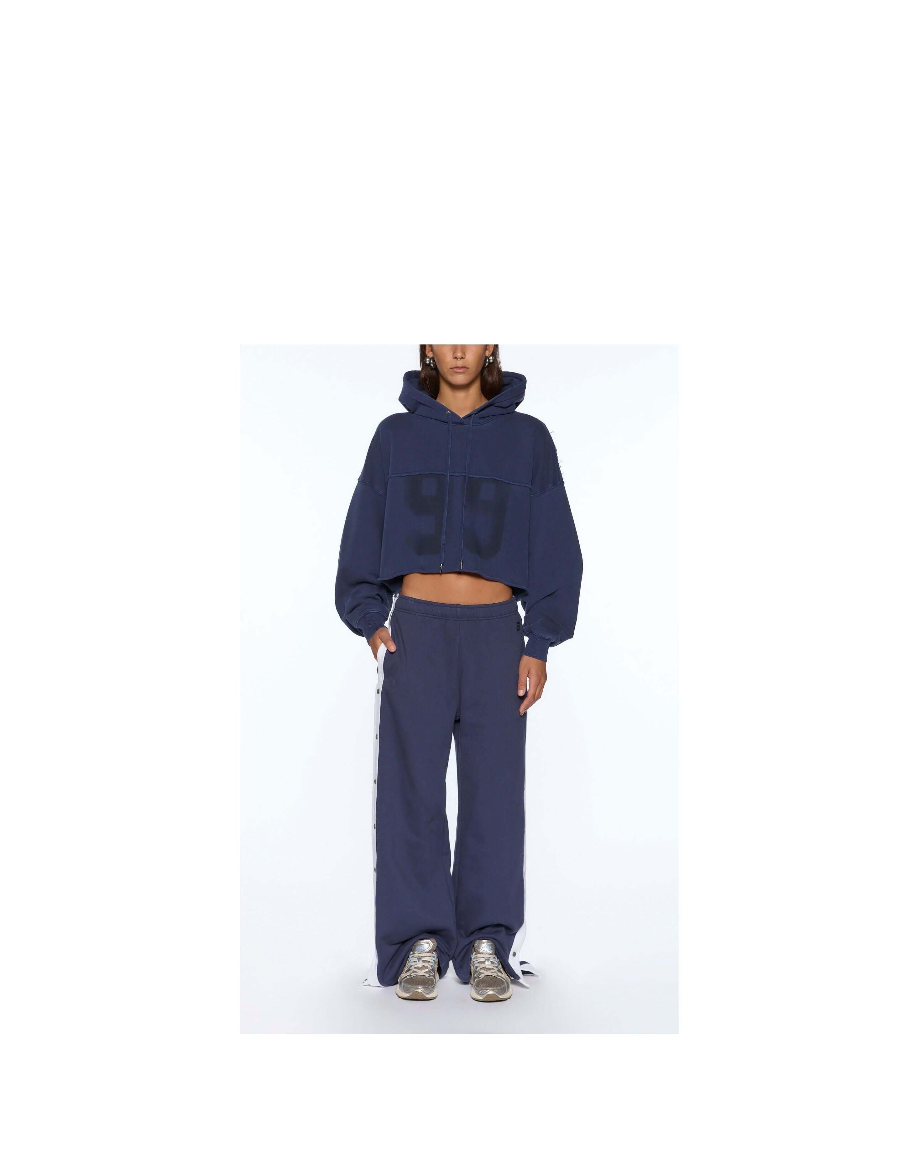 oh g hoodie cropped ink blue