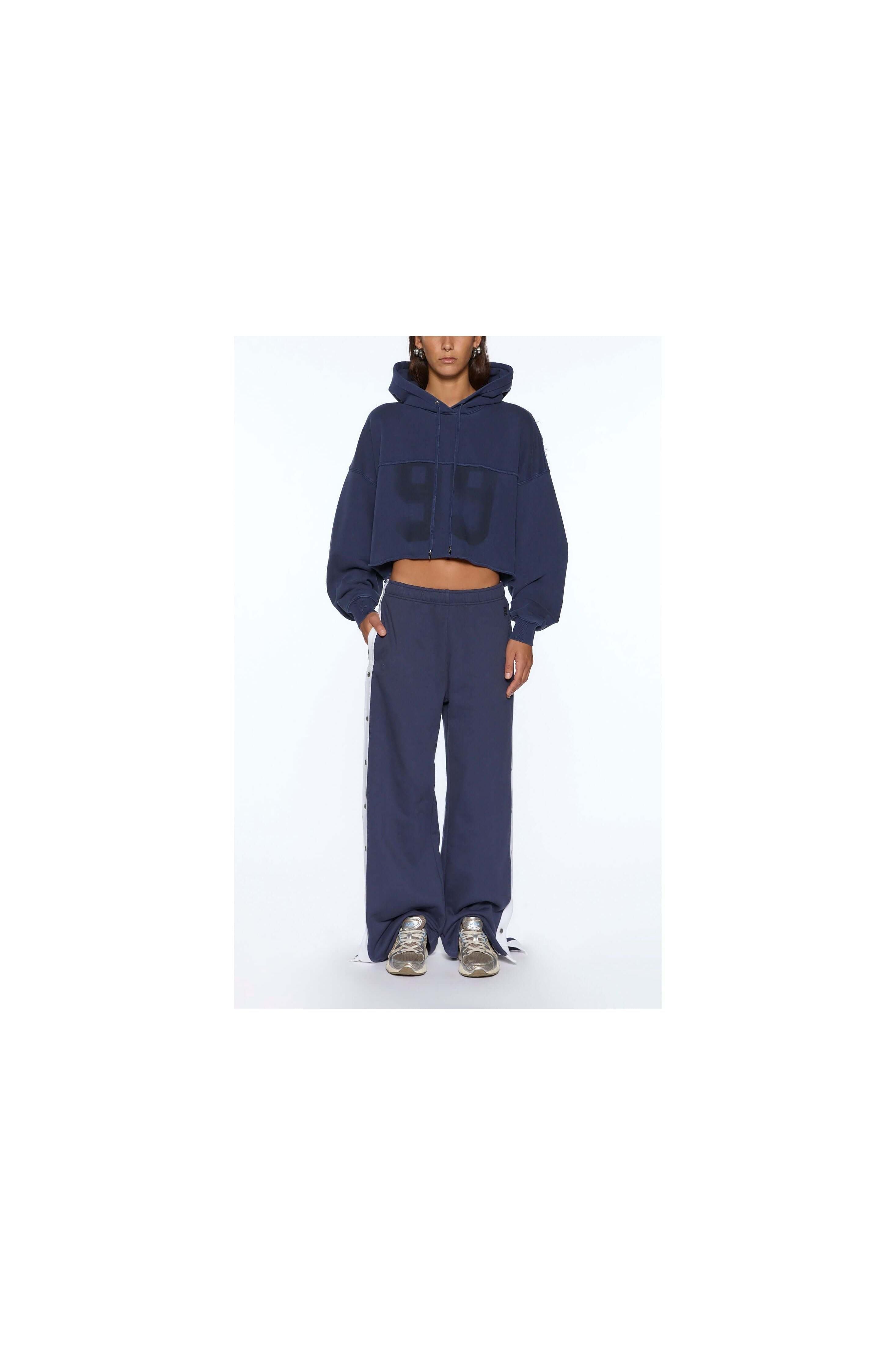 oh g hoodie cropped ink blue