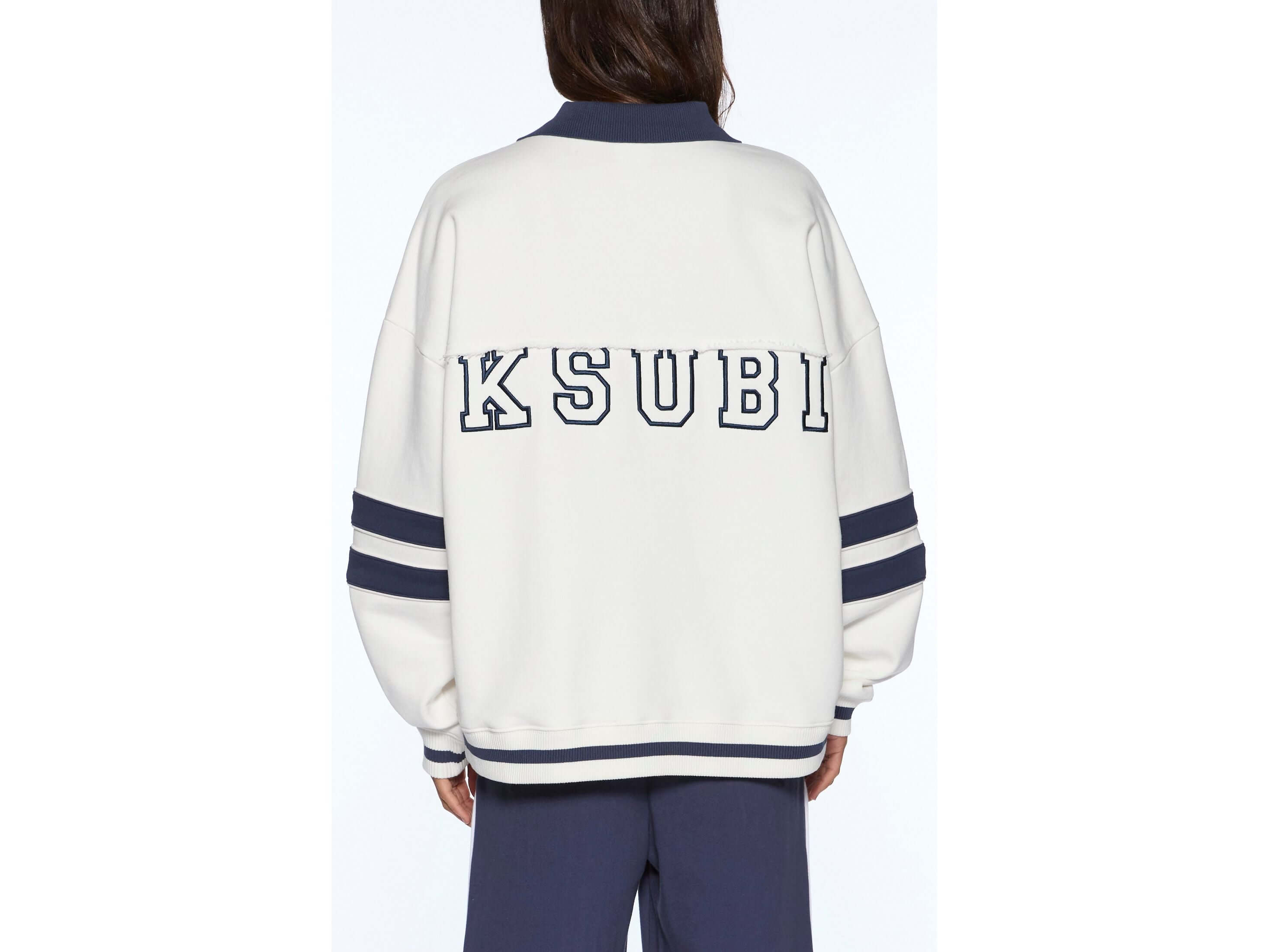 99 boyfriend polo sweatshirt vintage white