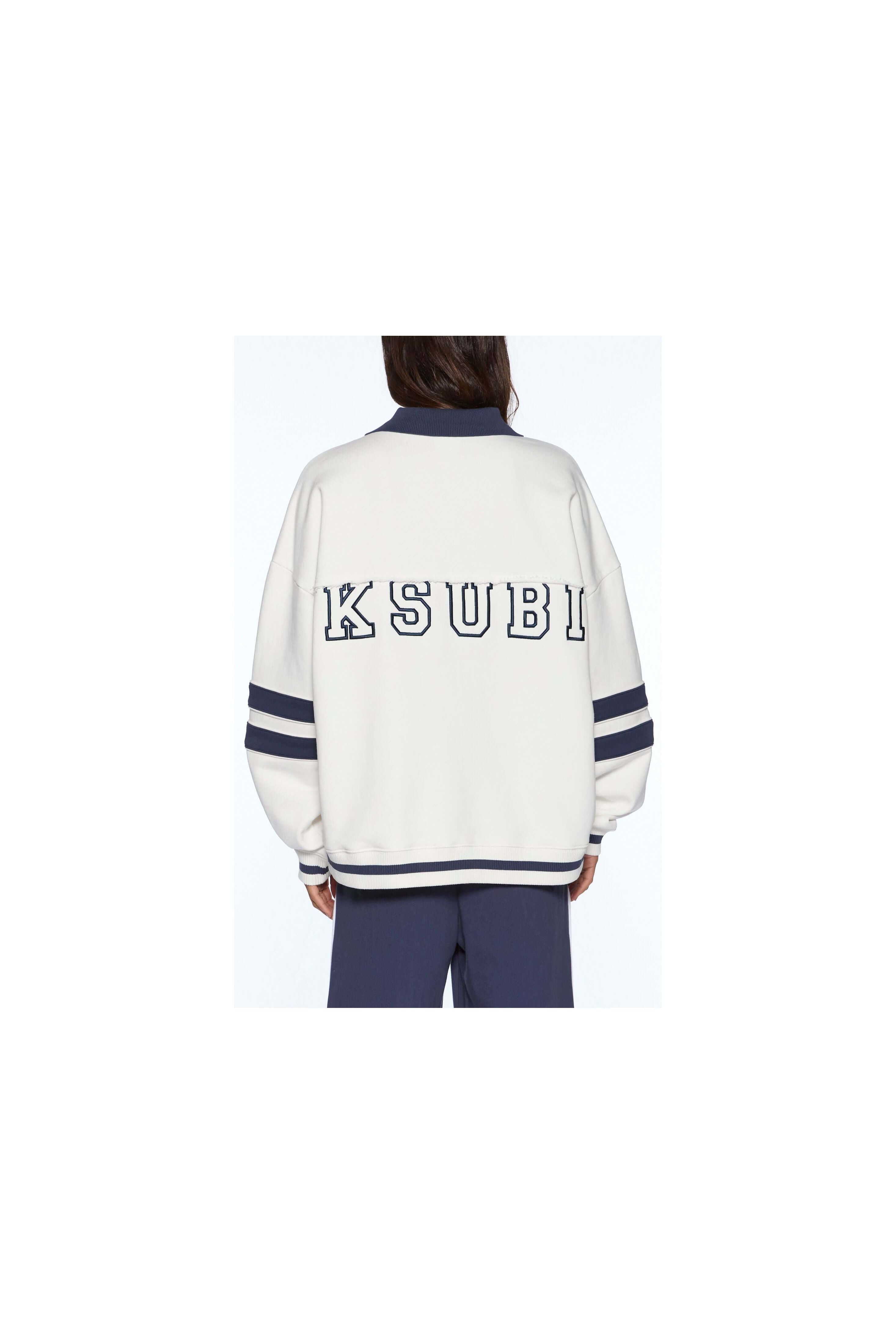 99 boyfriend polo sweatshirt vintage white